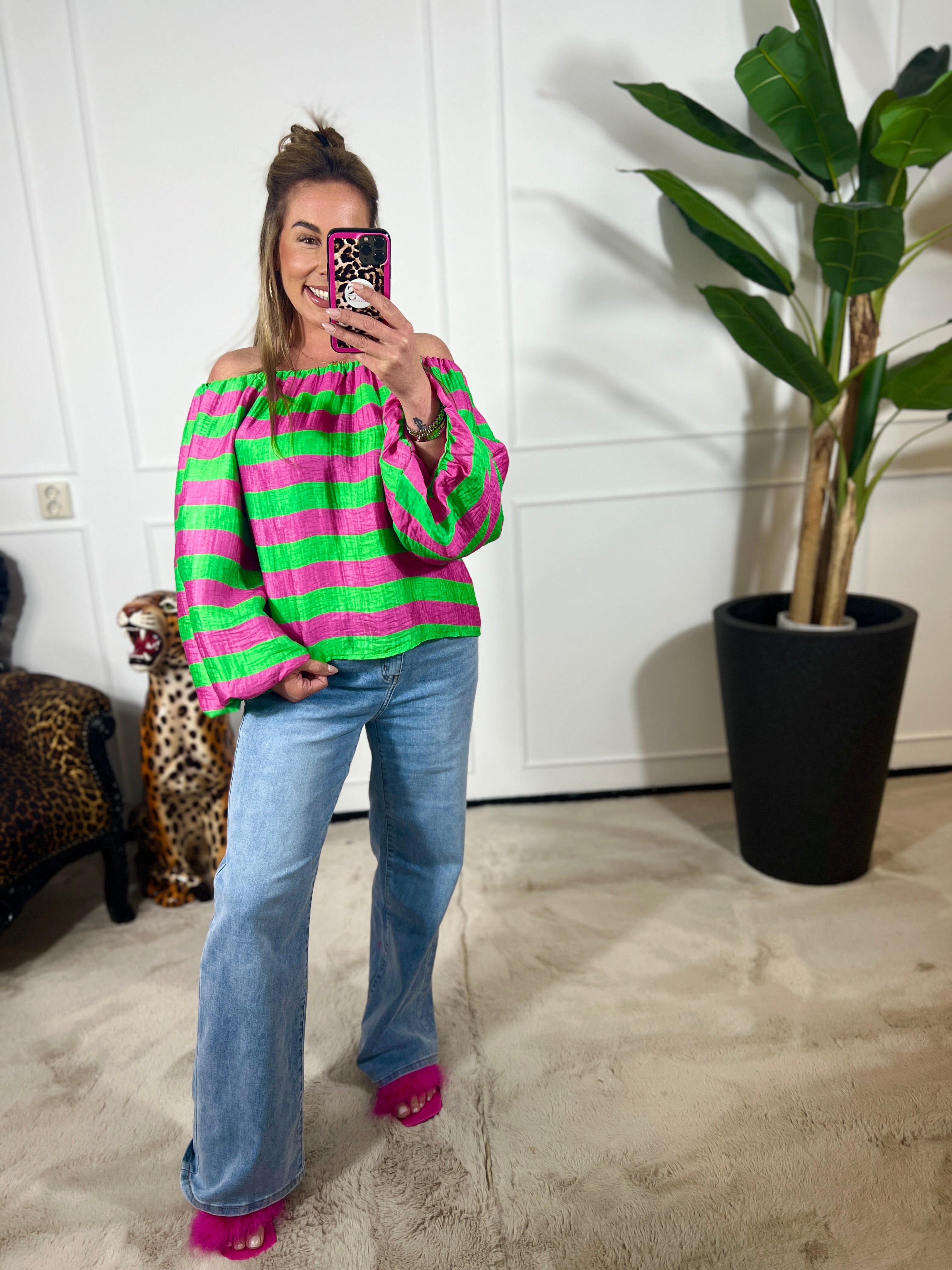 OFF SHOULDER STRIPE TOP