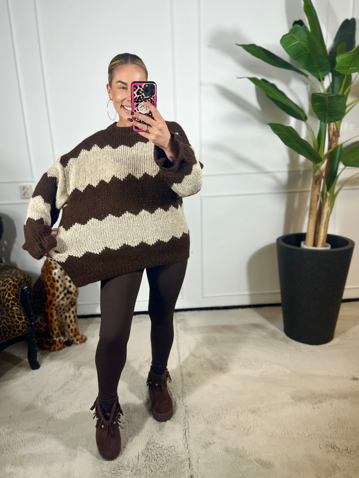 ZIGZAG GEBREIDE TRUI