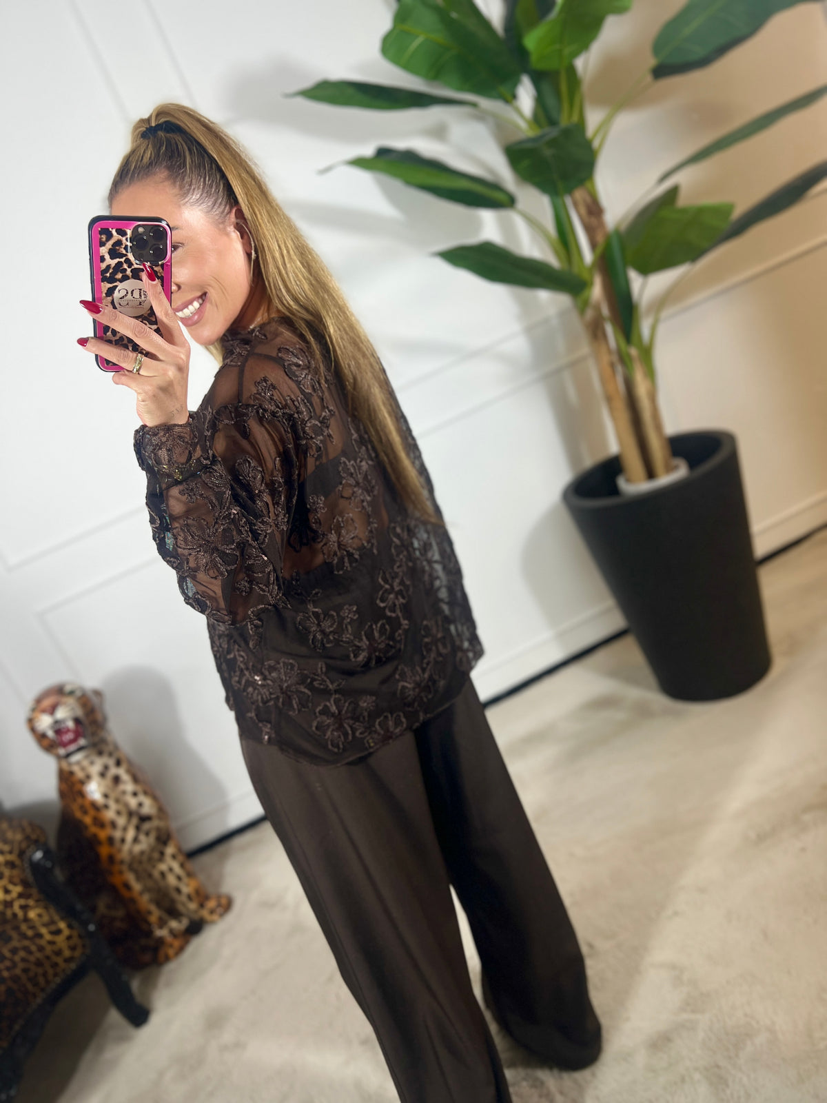 VIOLET MESH BLOUSE