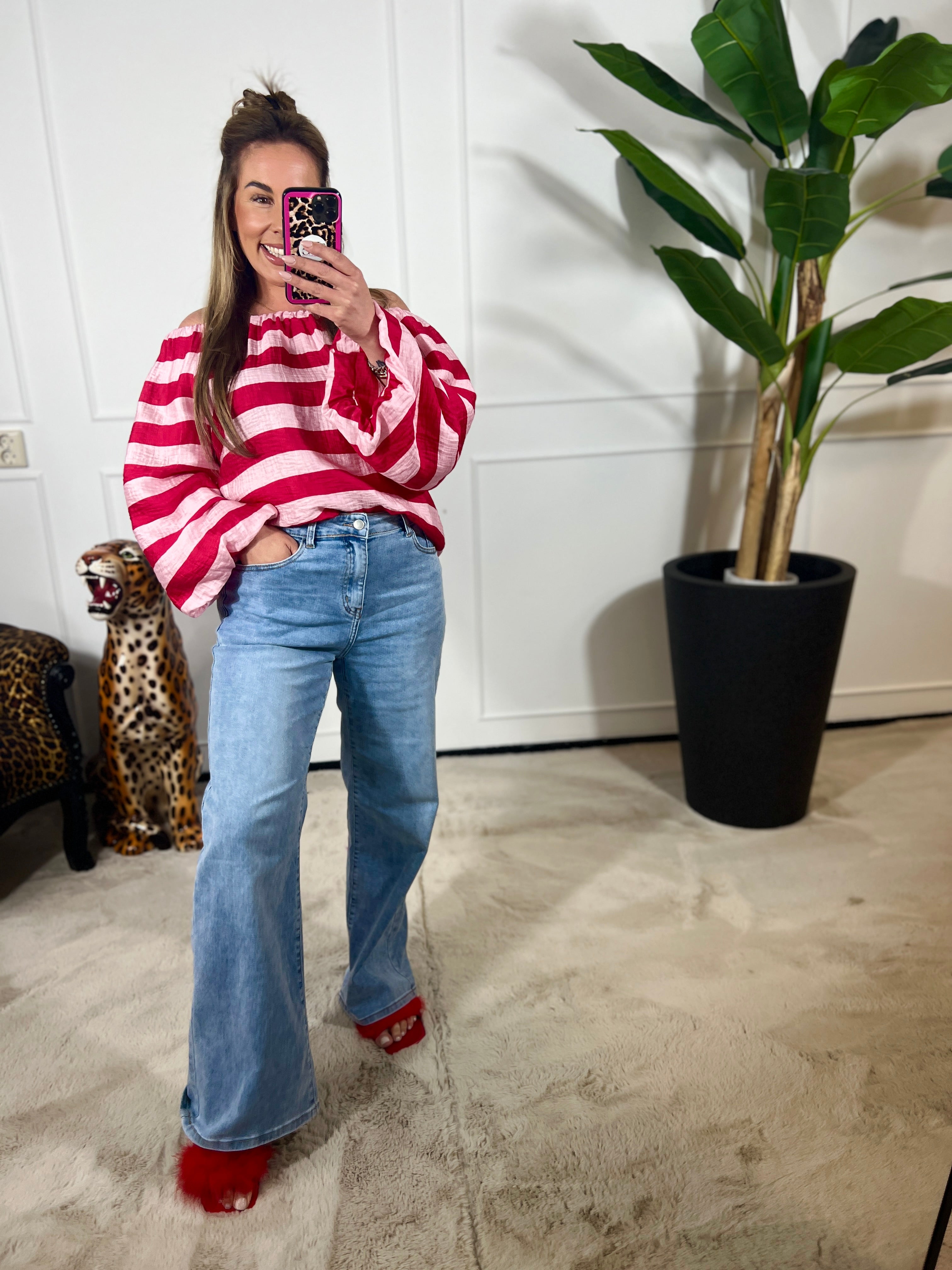 OFF SHOULDER STRIPE TOP