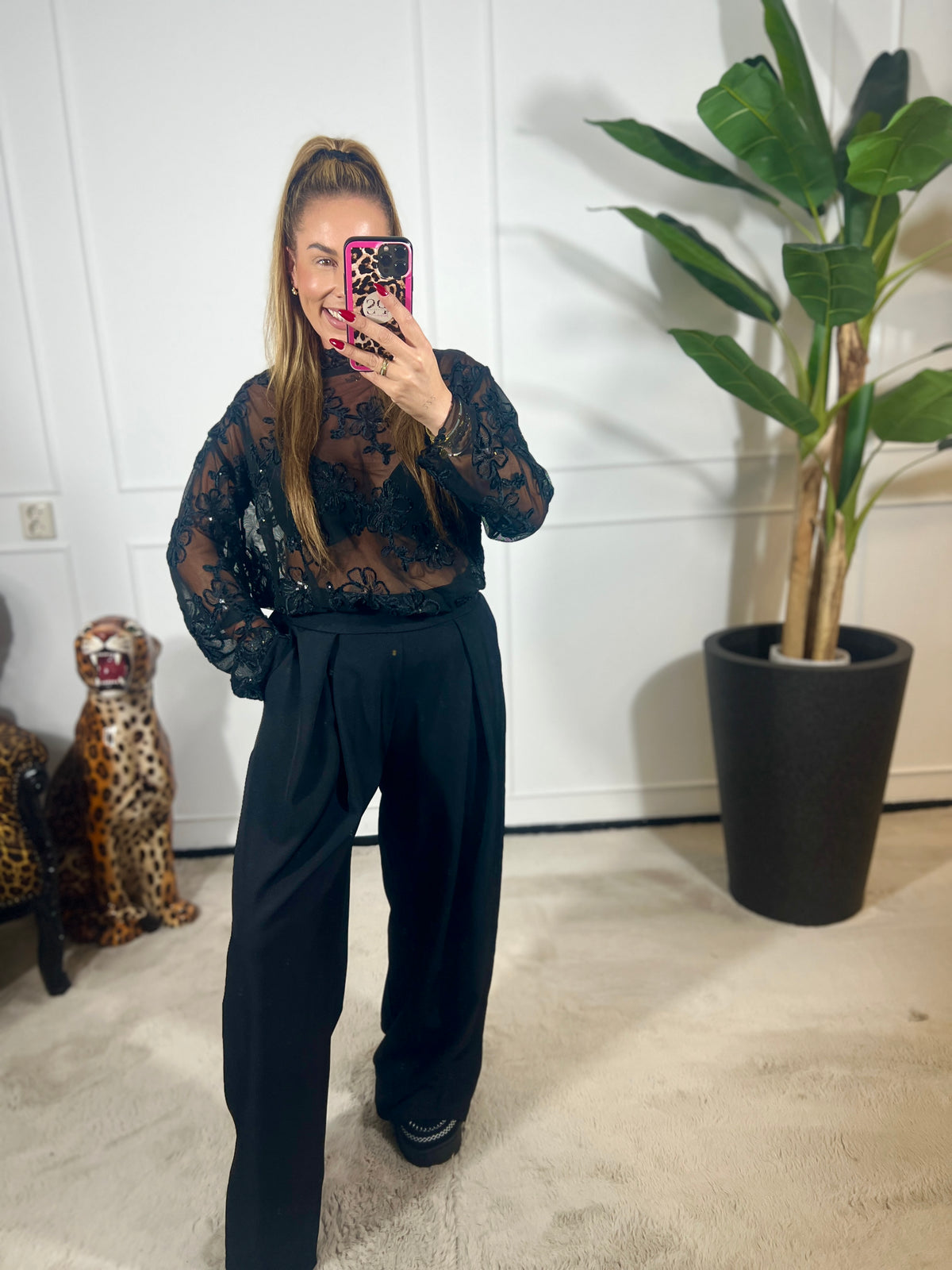 VIOLET MESH BLOUSE