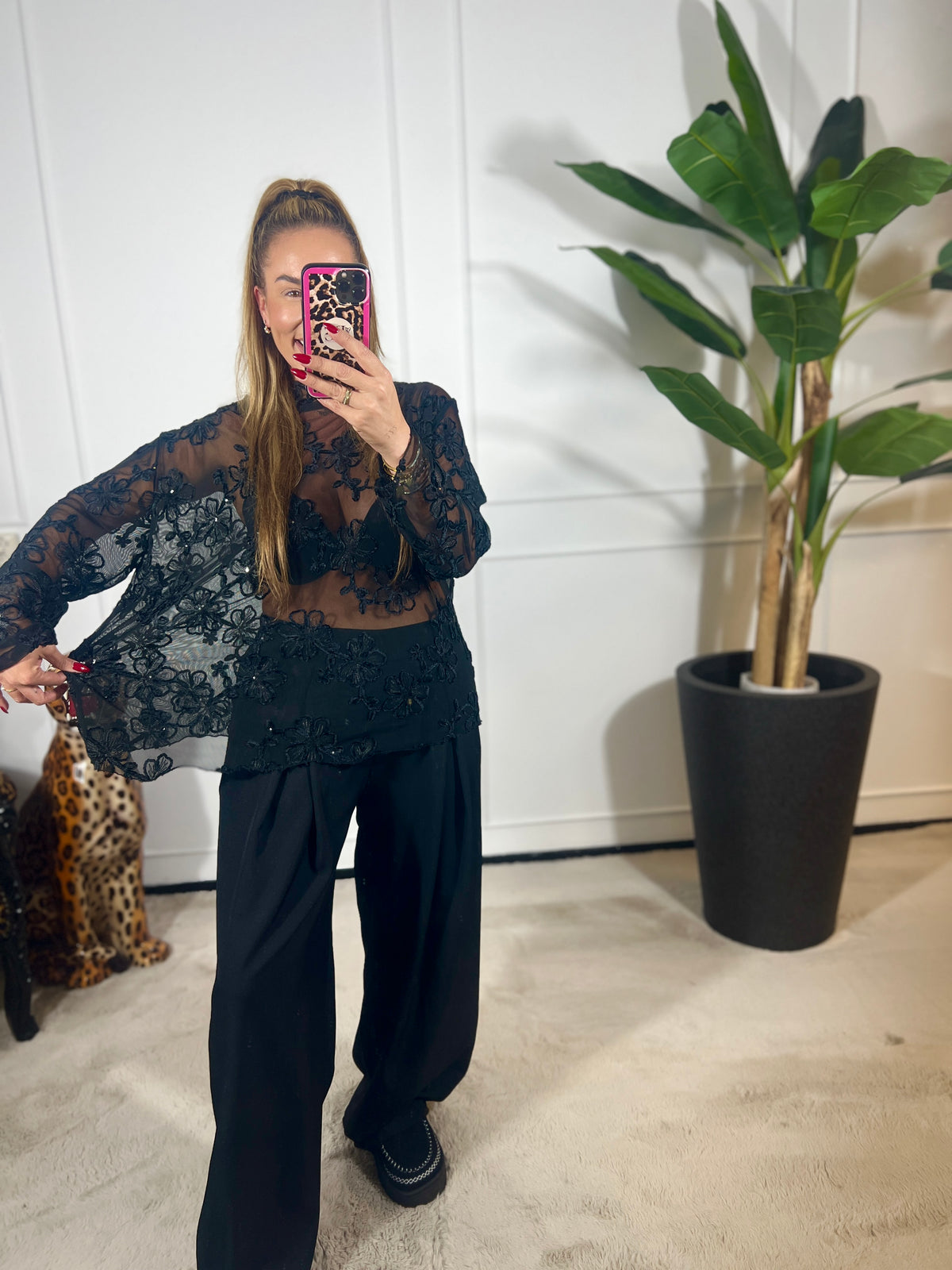 VIOLET MESH BLOUSE