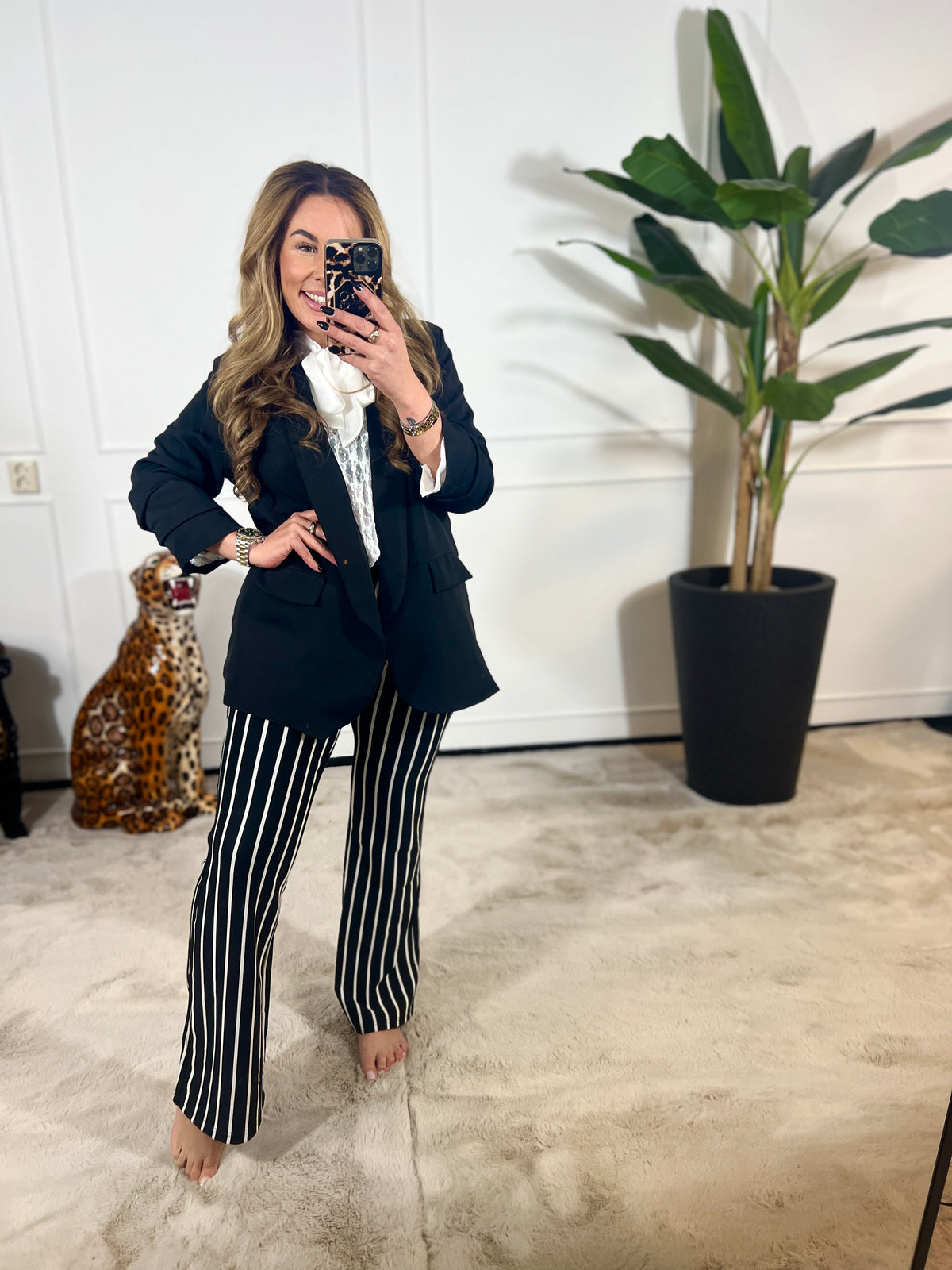 JUMBO KRIJTSTREEP TRAVEL TROUSER