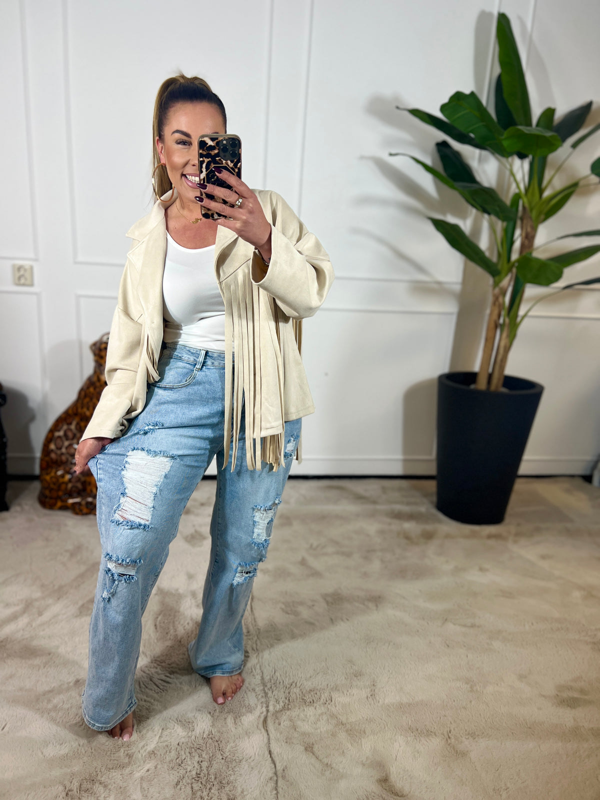 GESCHEURDE WIDE LEG JEANS - J035 + VIDEO