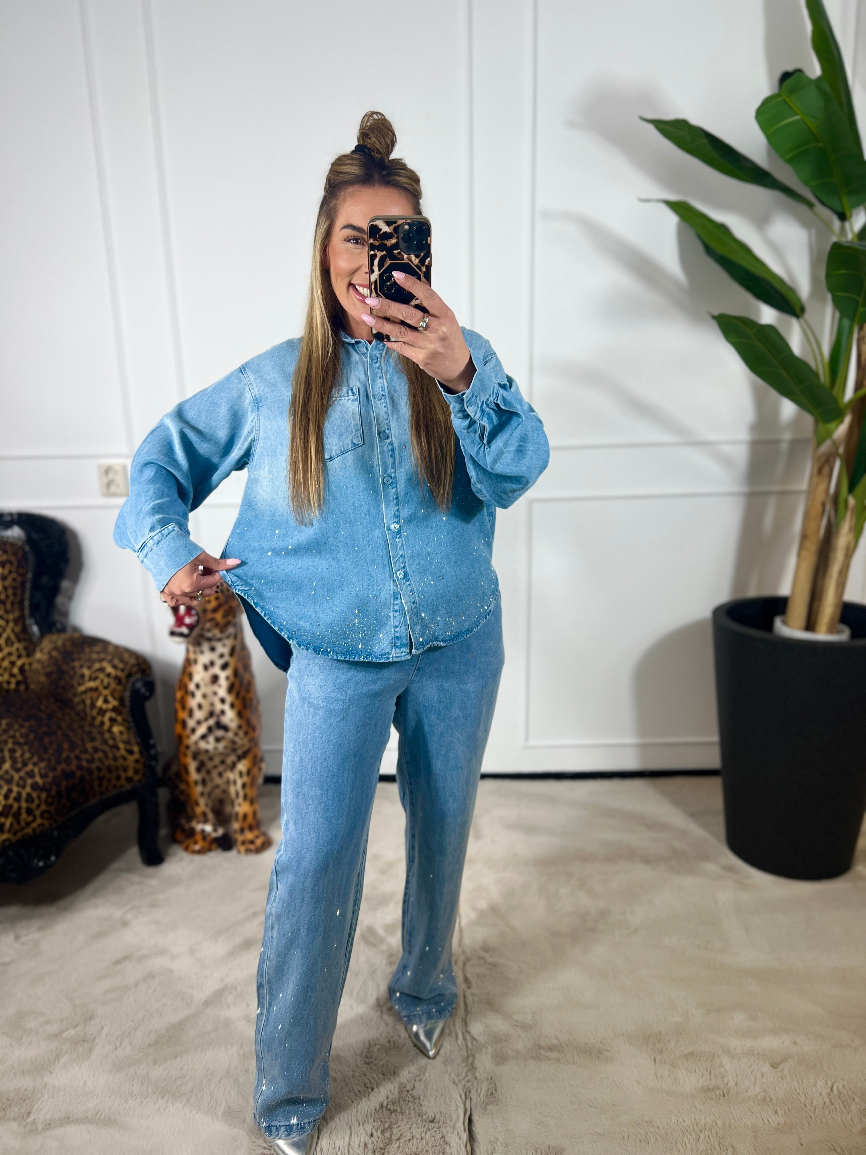 *BLOUSE* DENIM GLITTER