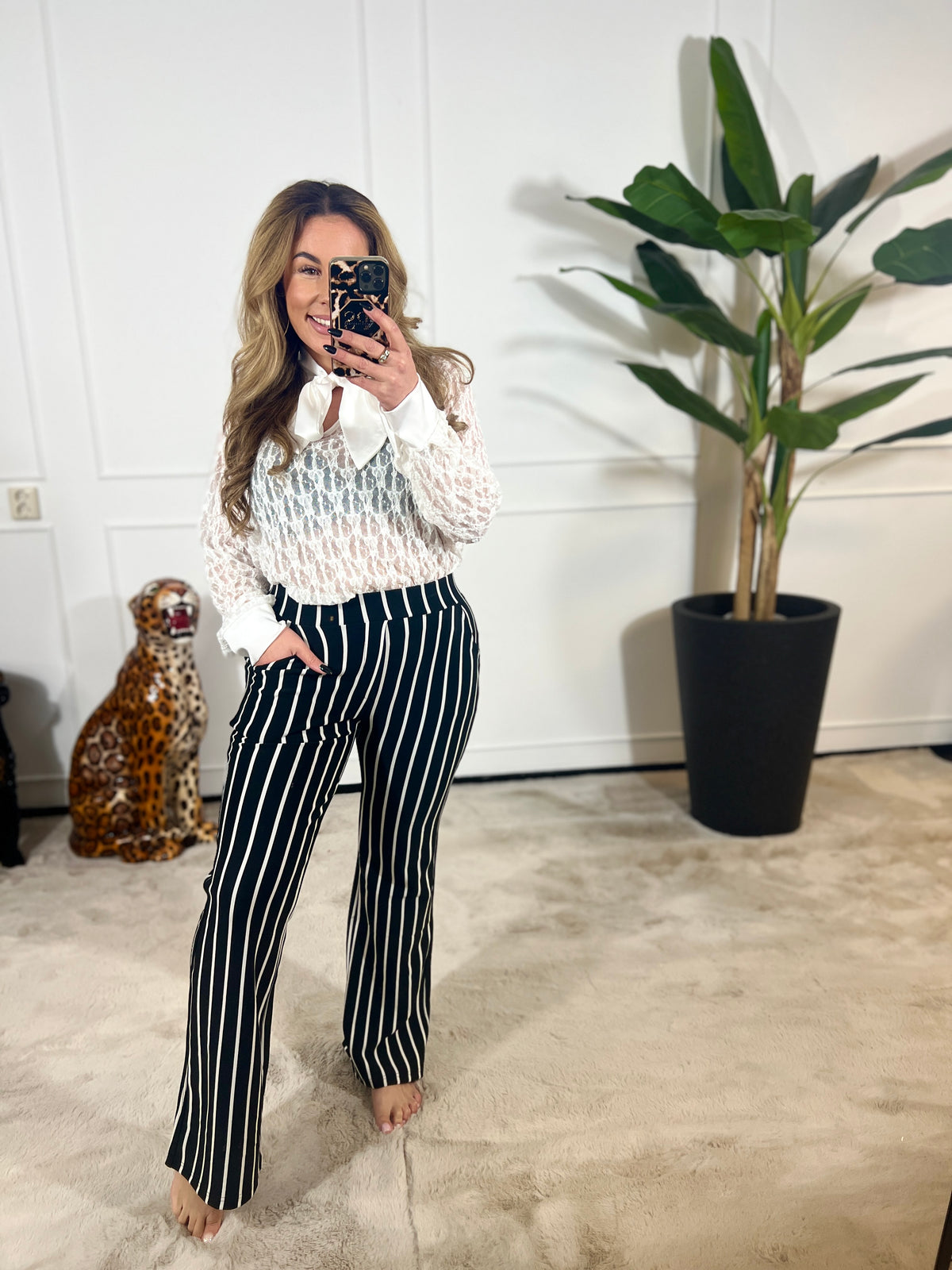 JUMBO KRIJTSTREEP TRAVEL TROUSER