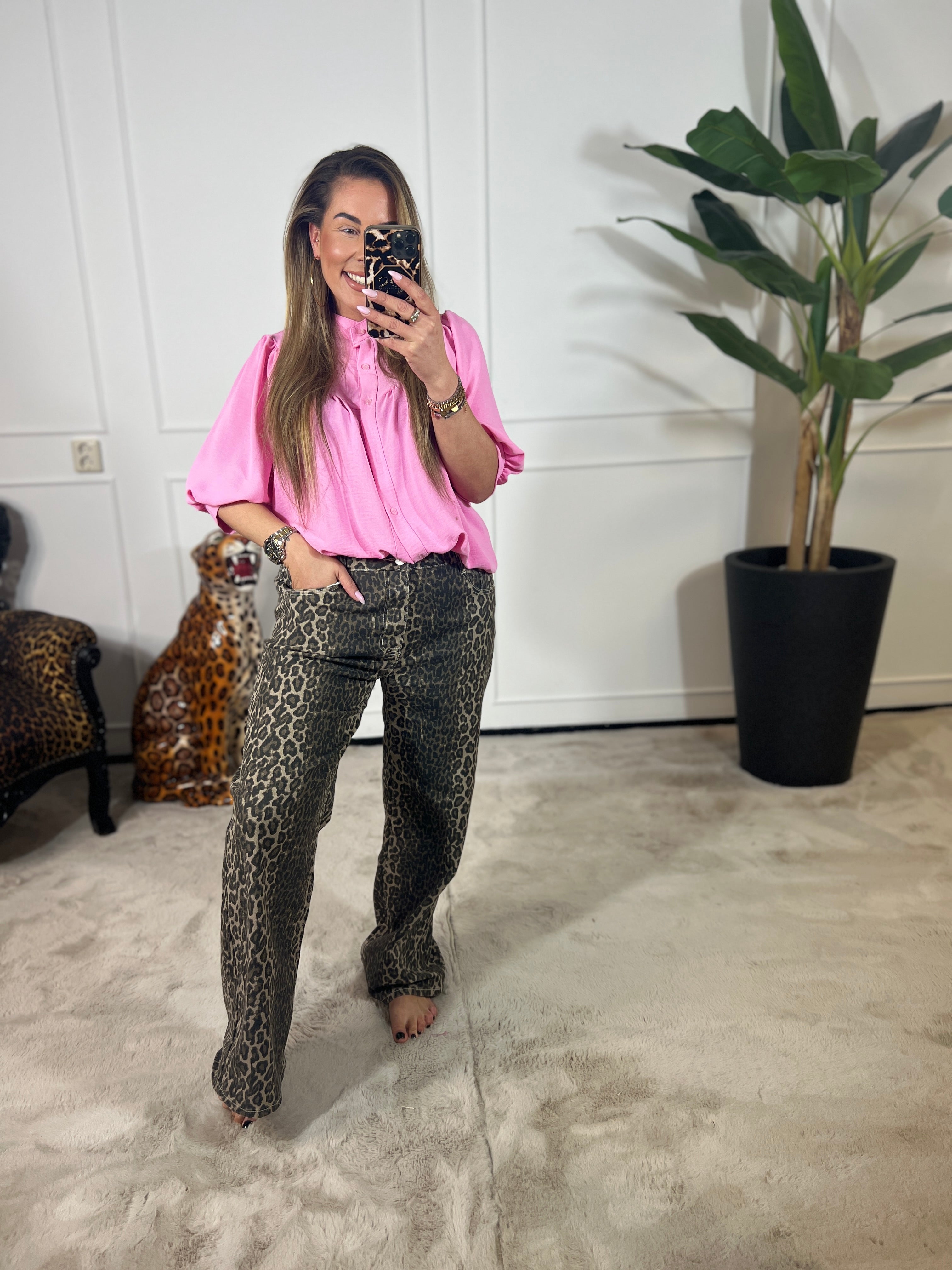PETITE KORTE MOUW *KENDALL* BLOUSE (T/M 46-48)