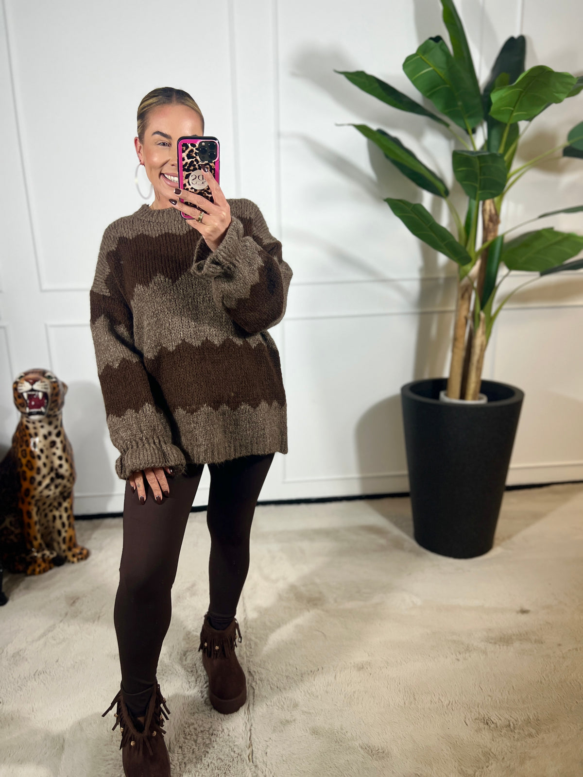 ZIGZAG GEBREIDE TRUI
