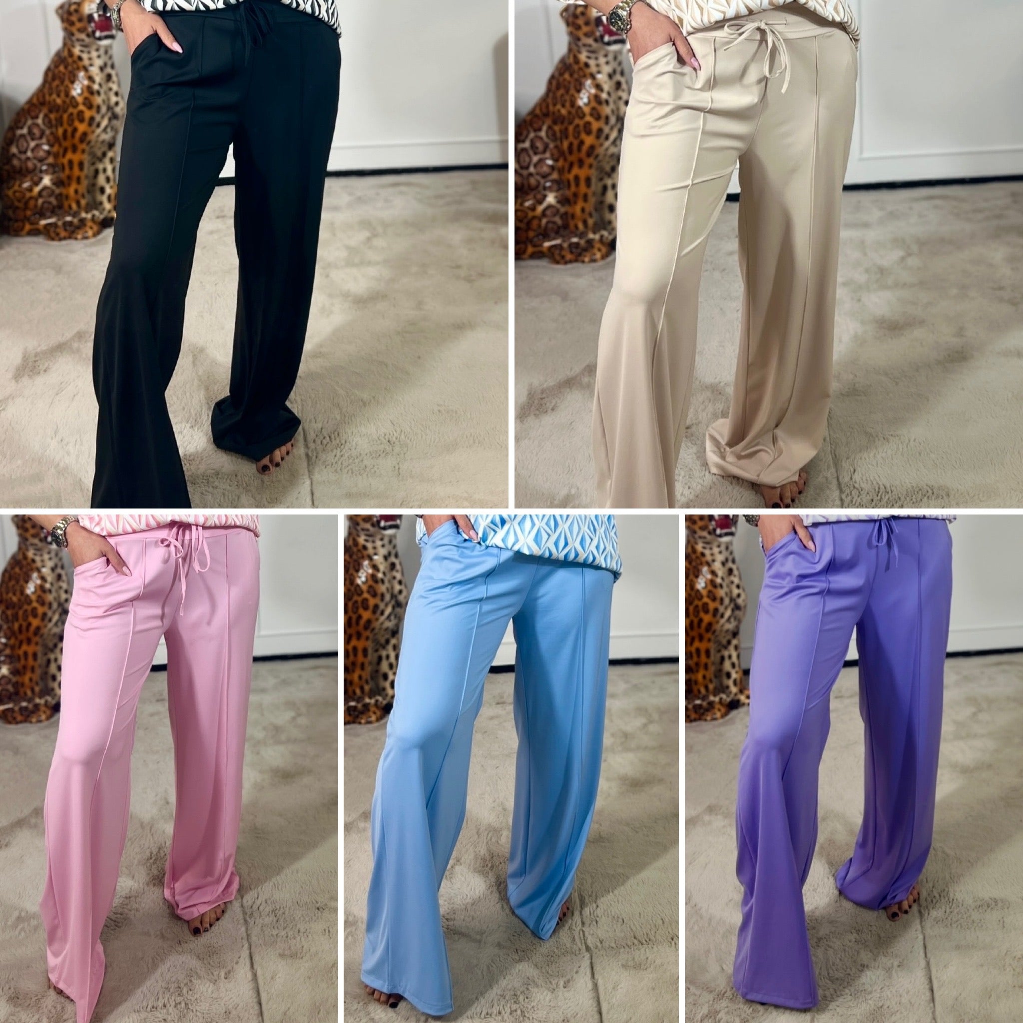 *WIDE LEG* TRAVEL STOF BROEK (T/M 48)