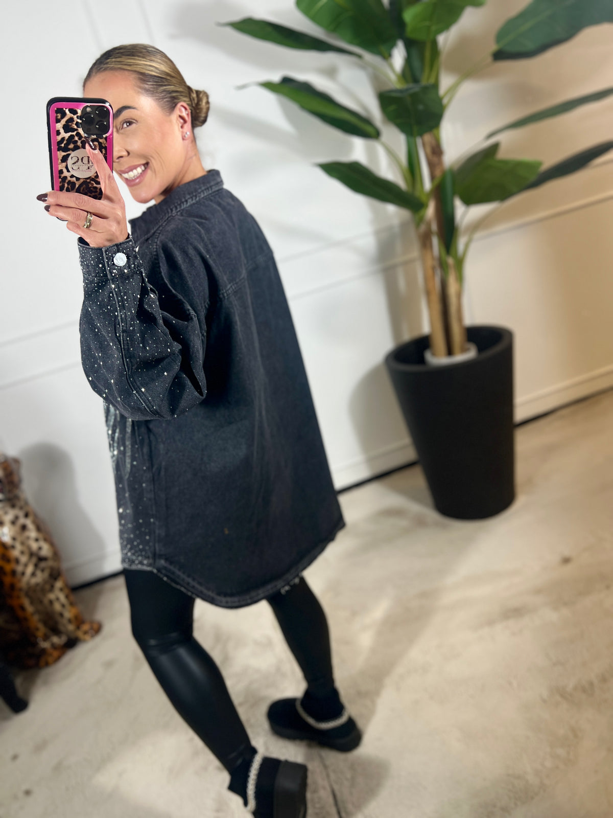 STRASS DENIM BLOUSE