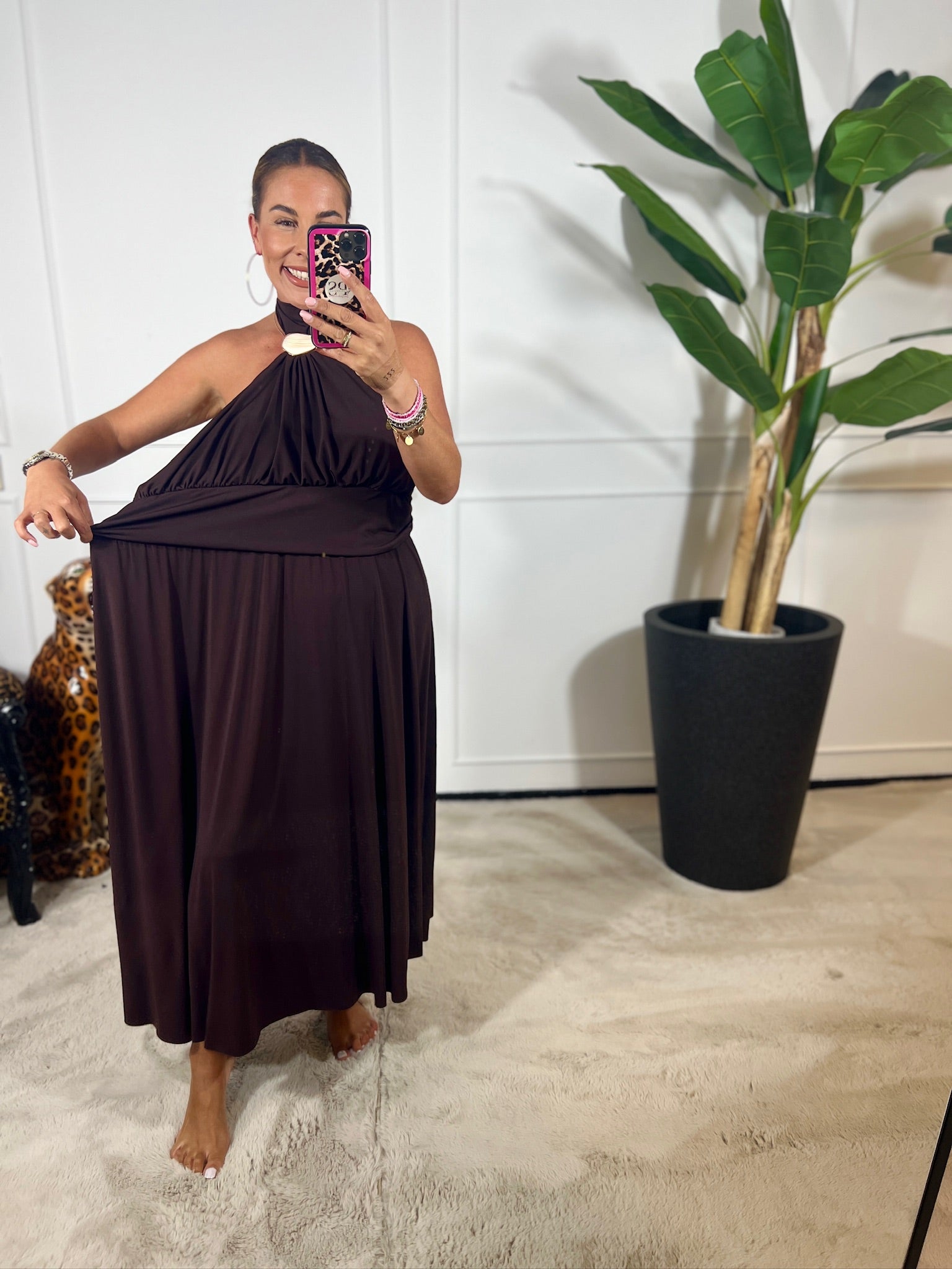 SOOF HALTER MAXI DRESS