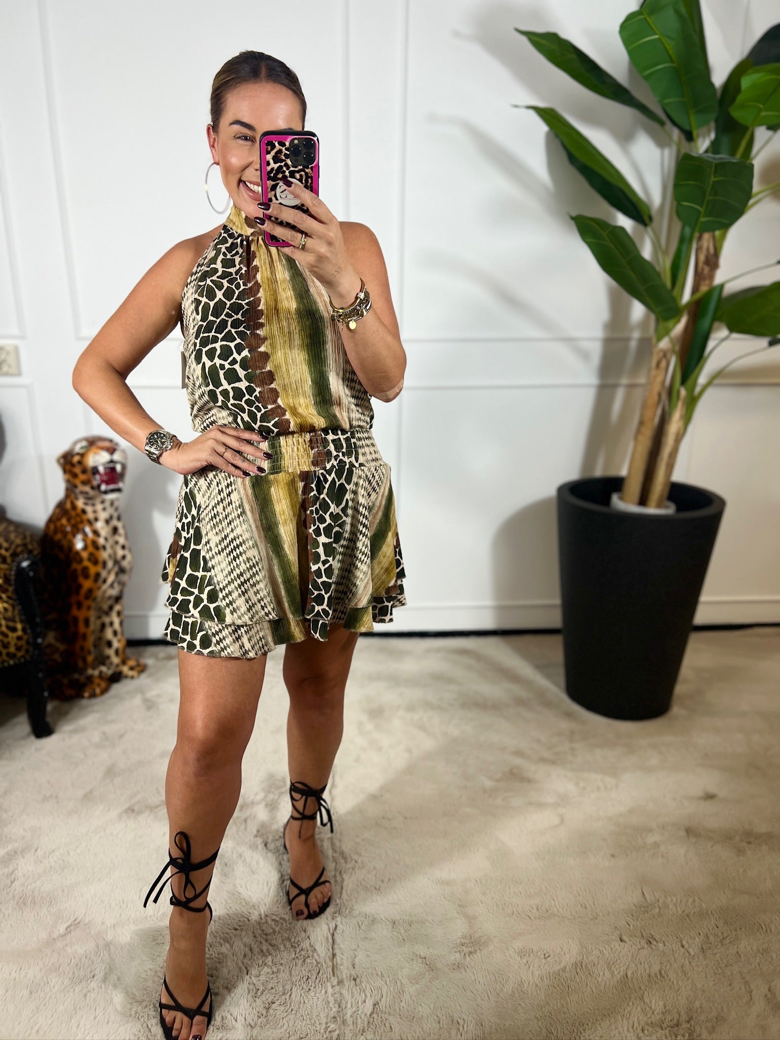 AMBER HALTER DRESS
