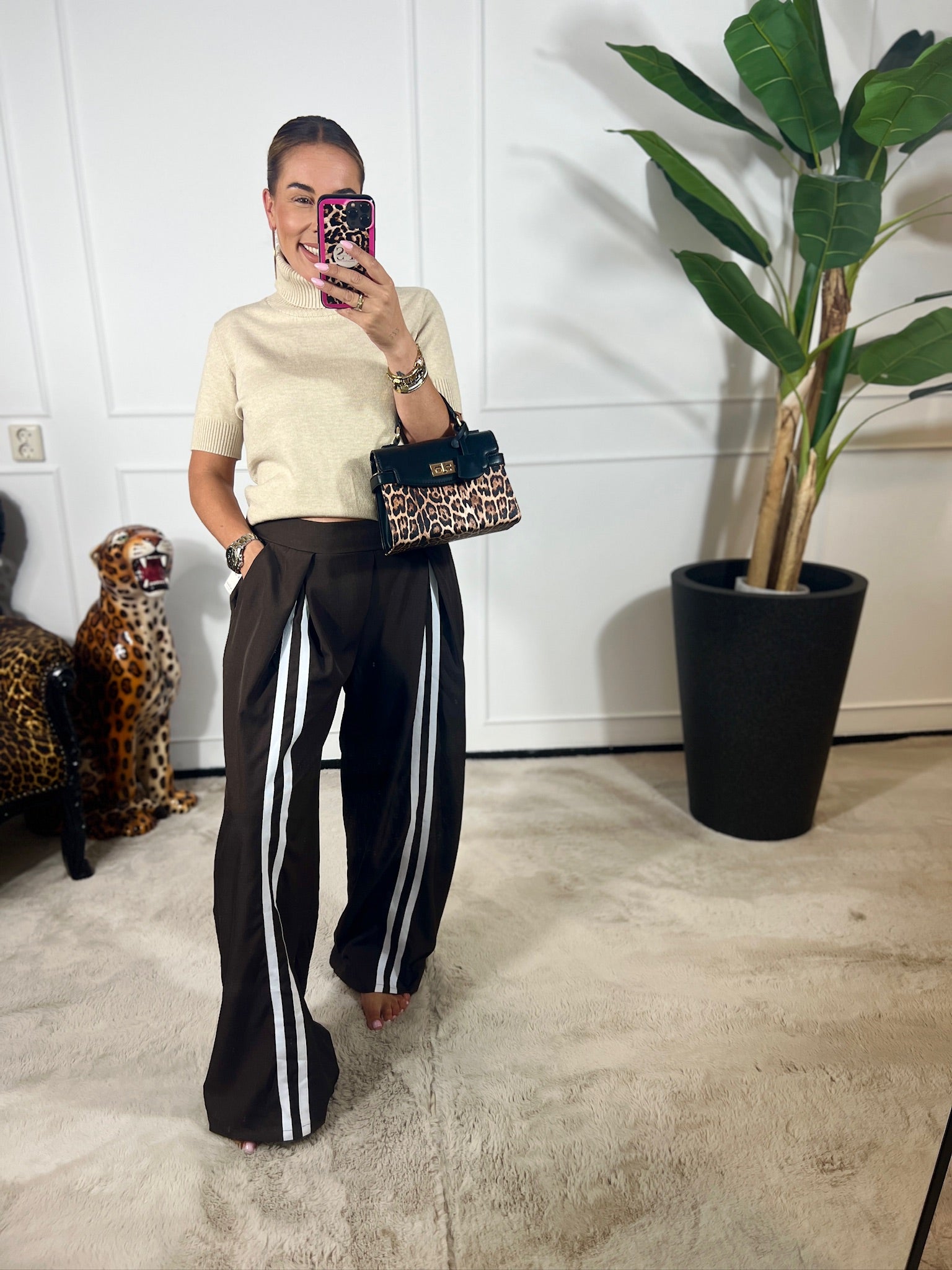 WHITE STRIPE PANTALON