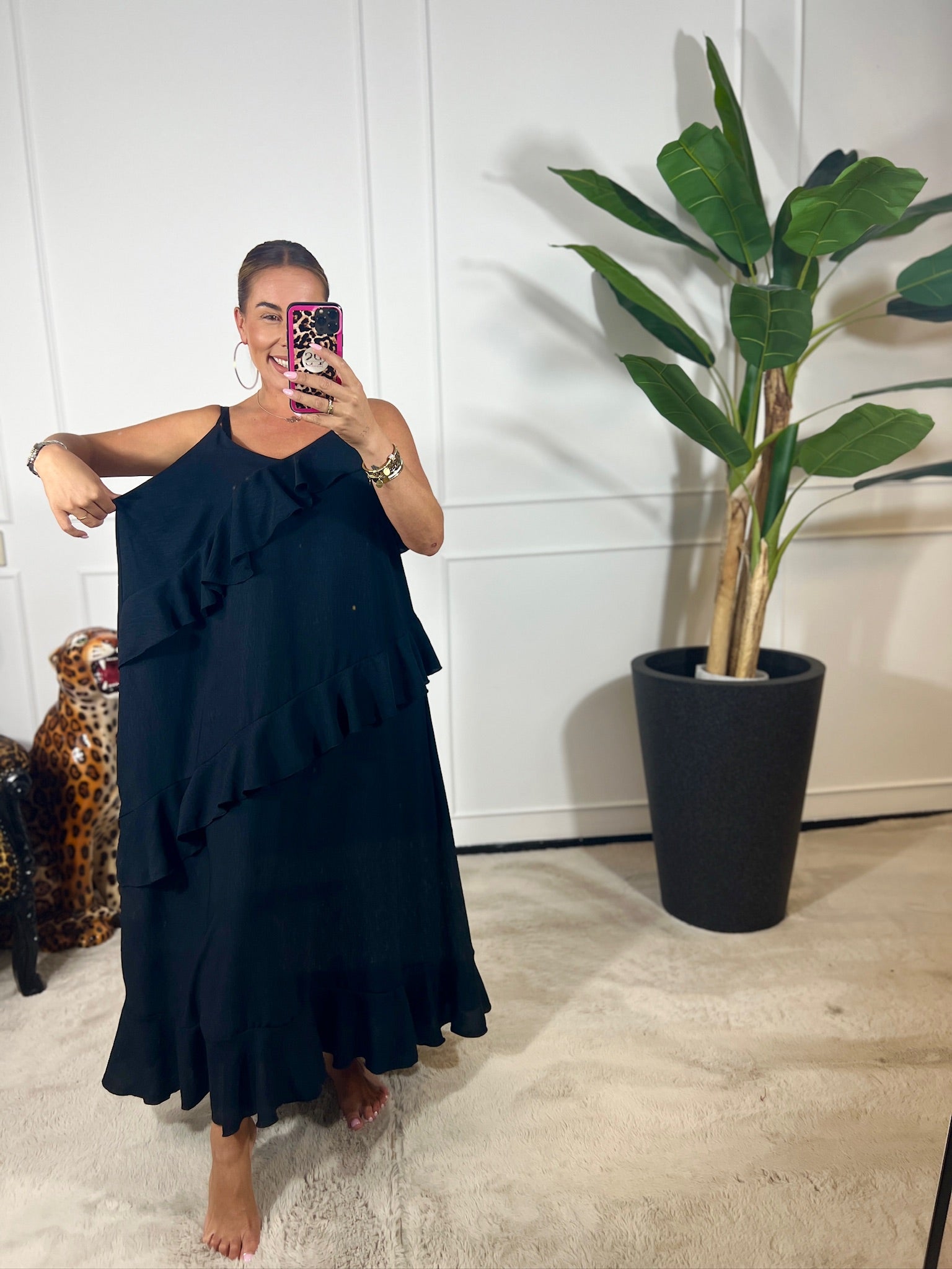 ABBY RUFFLE MAXI DRESS