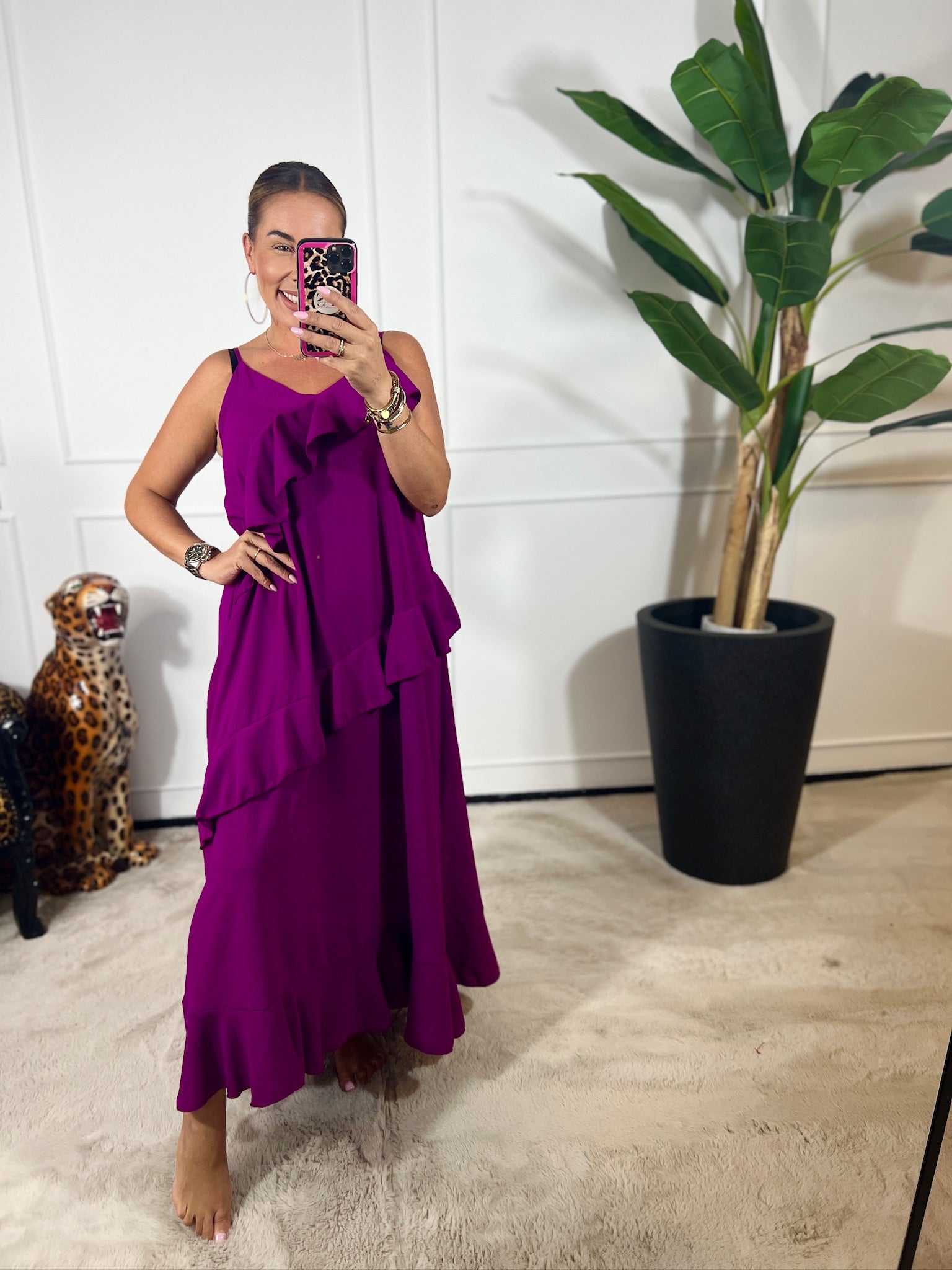 ABBY RUFFLE MAXI DRESS