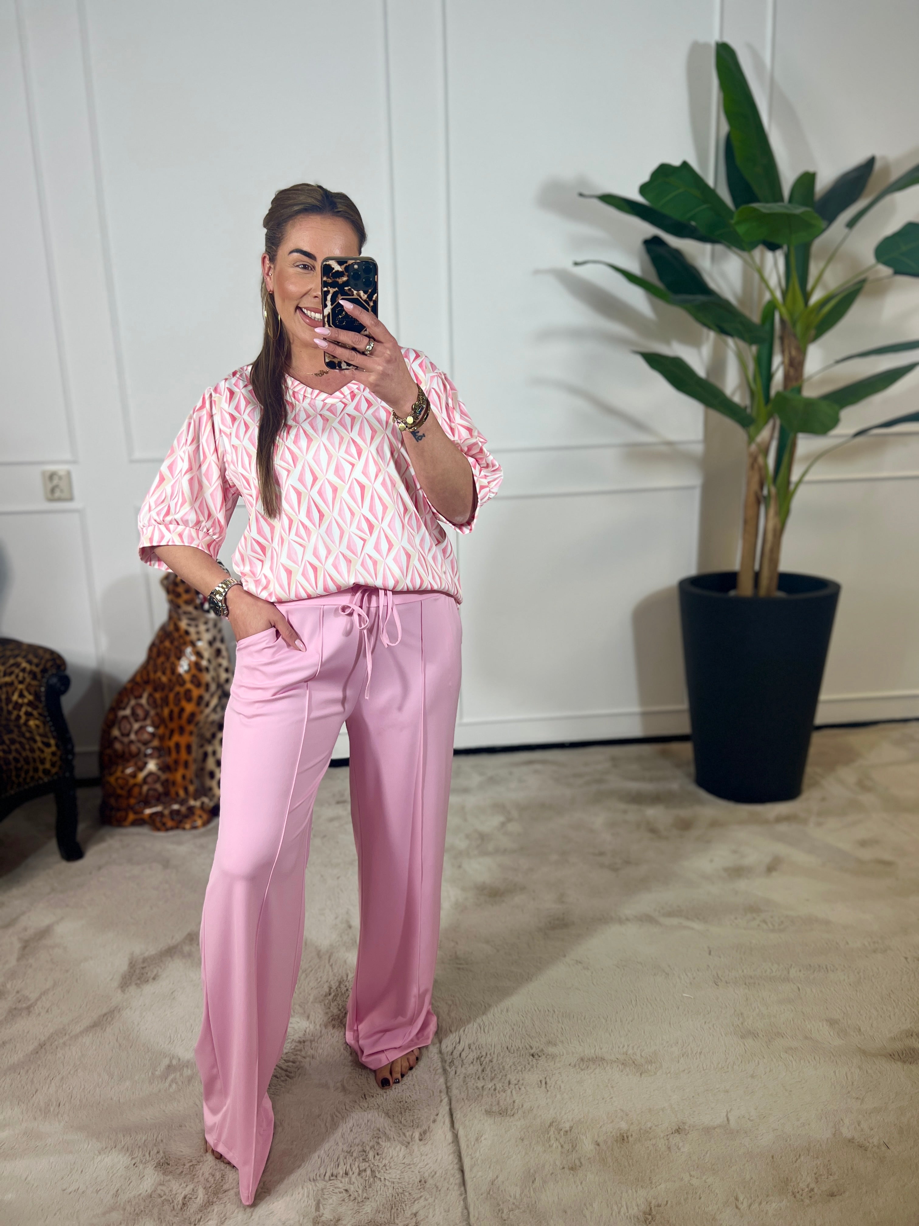 *WIDE LEG* TRAVEL STOF BROEK (T/M 48)