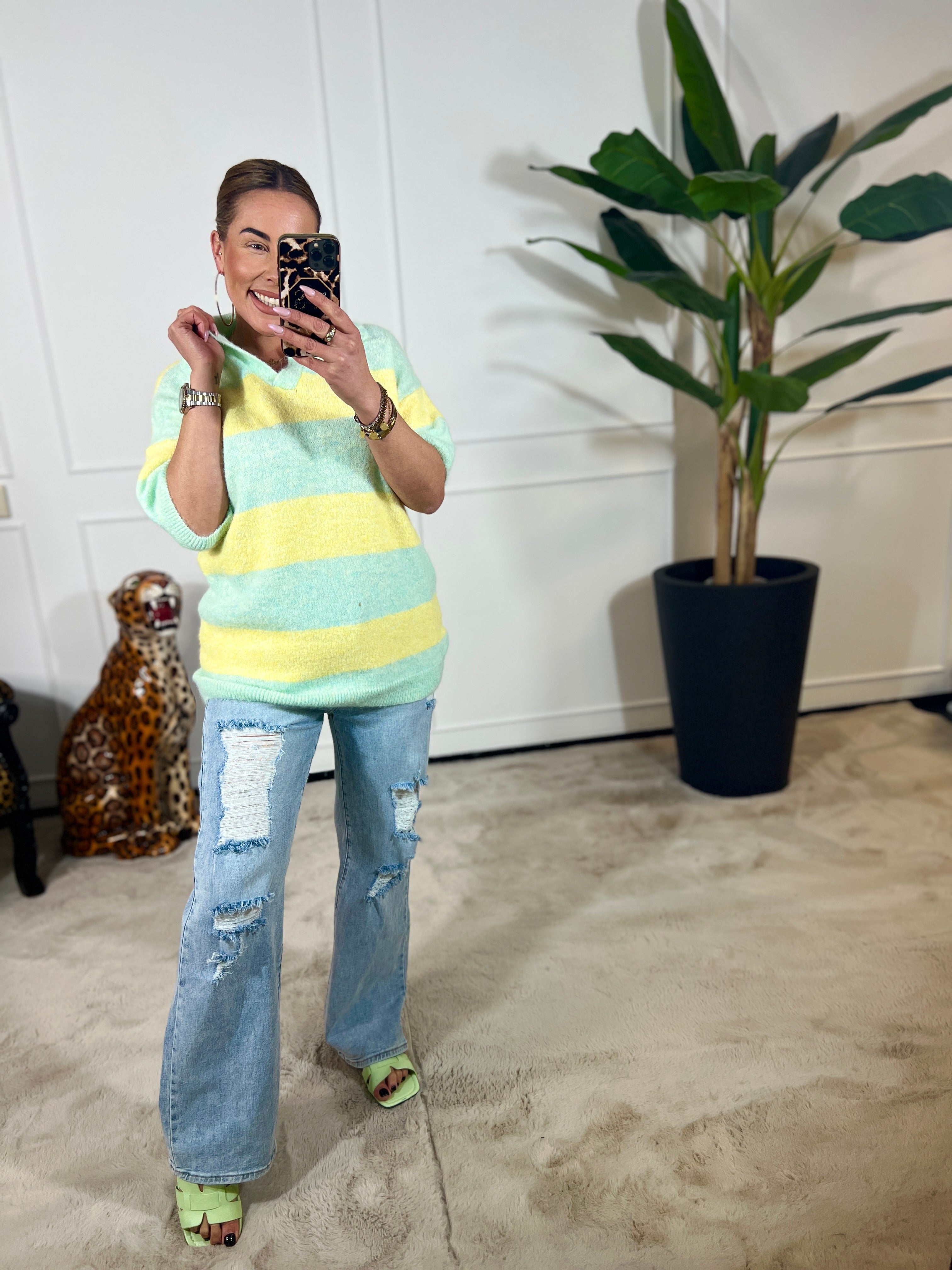 SUNNY STRIPES KNIT POLO (T/M 48)