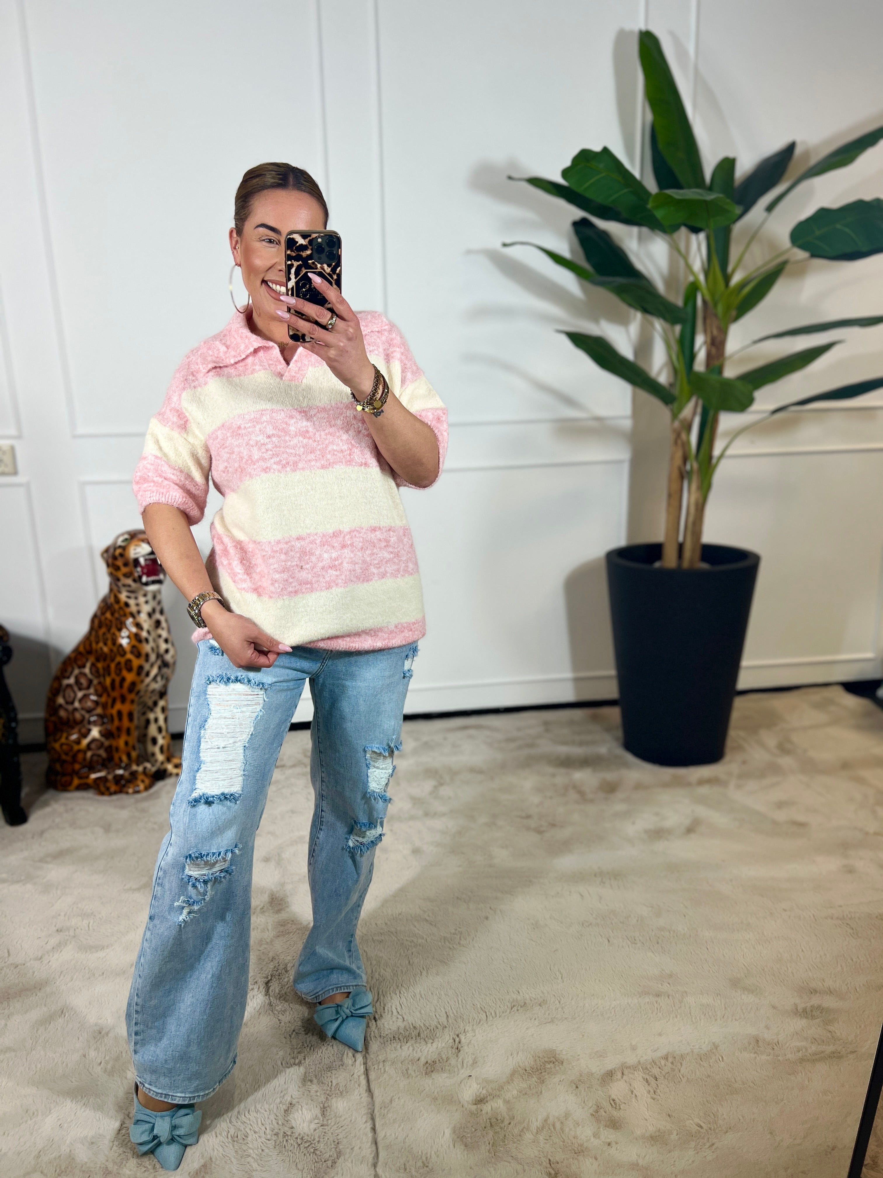 SUNNY STRIPES KNIT POLO (T/M 48)
