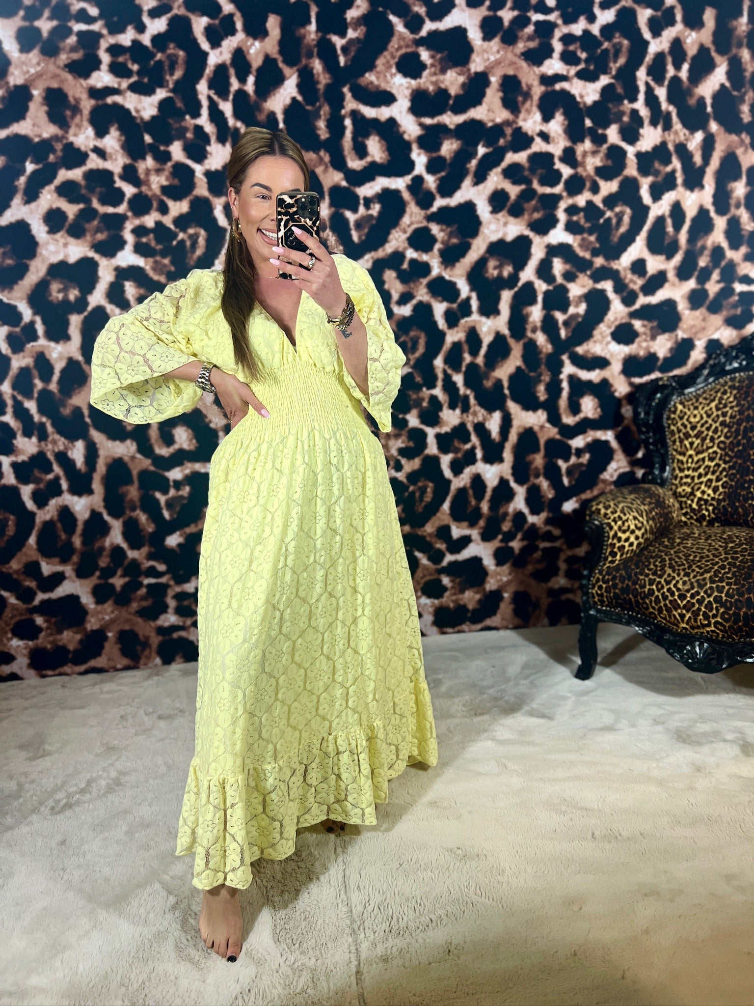 SUN FLOWER MAXI DRESS (T/M 48)