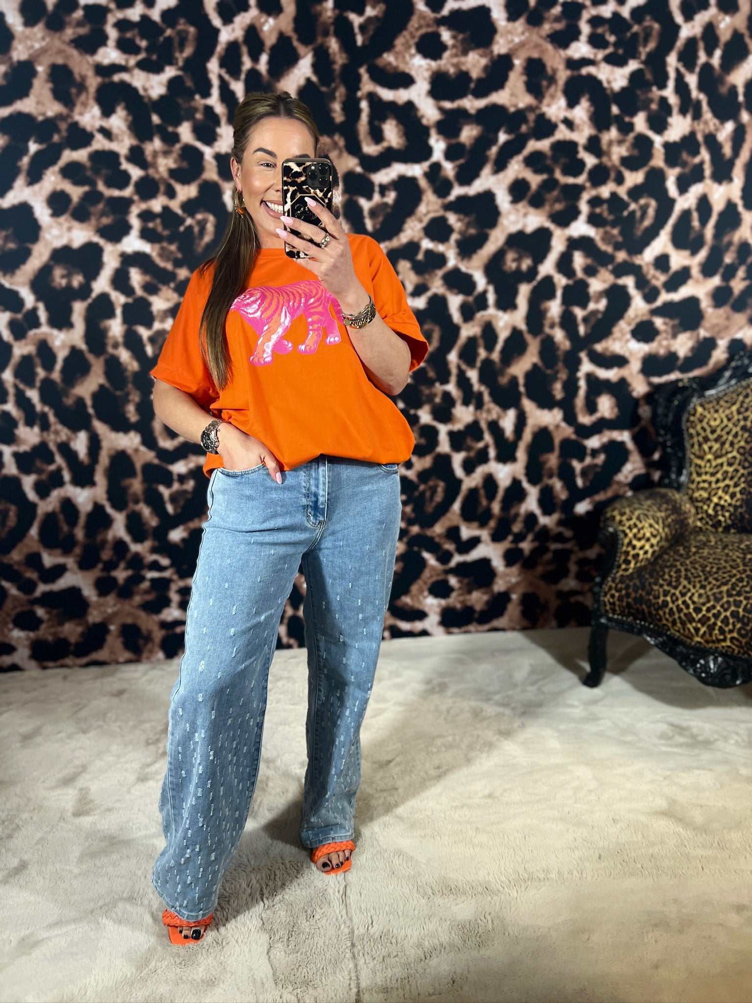 PINK TIGER OVERSIZED TEE (T/M 48)