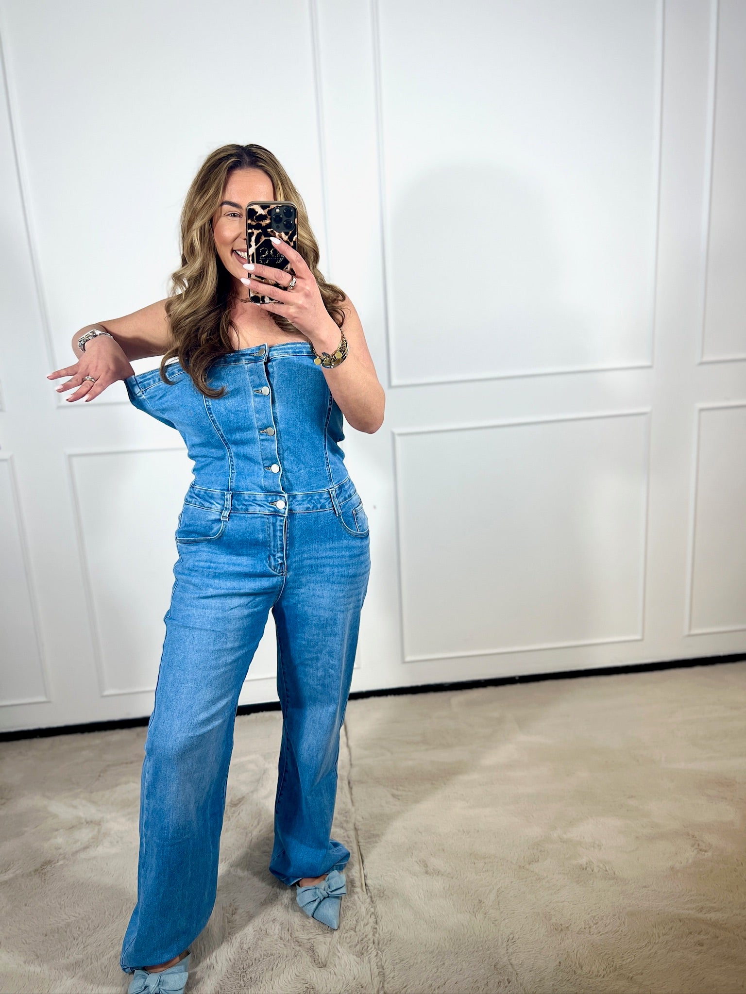 DENIM STRAPLESS JUMPSUIT (IN MATEN)