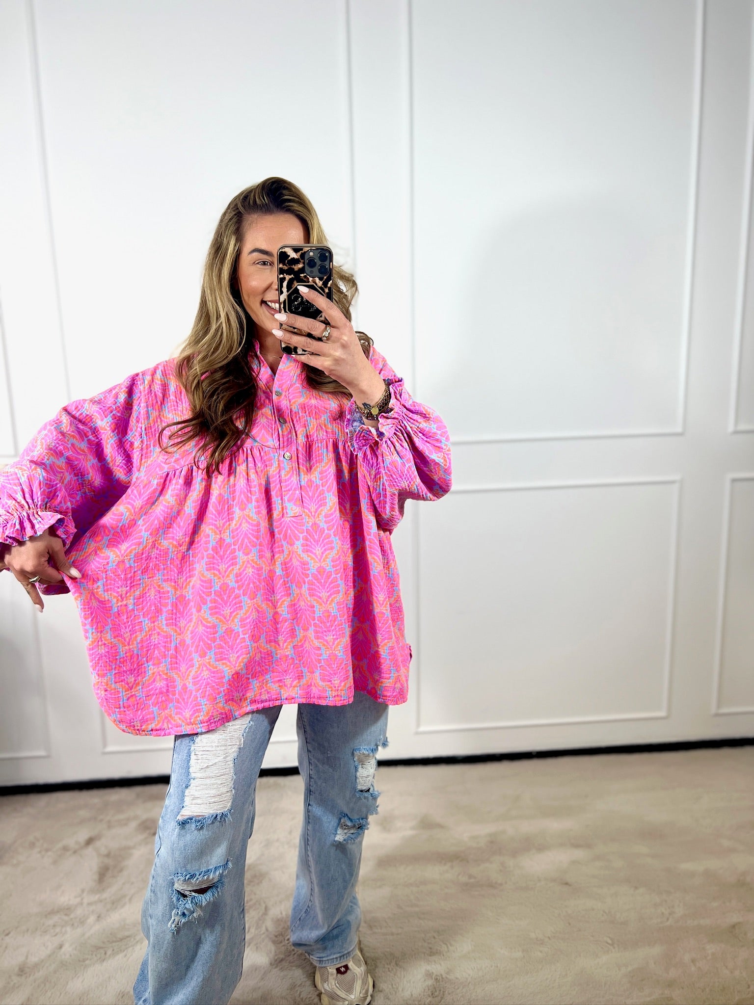 KATOENEN KENDALL BLOUSE (T/M 52/54)