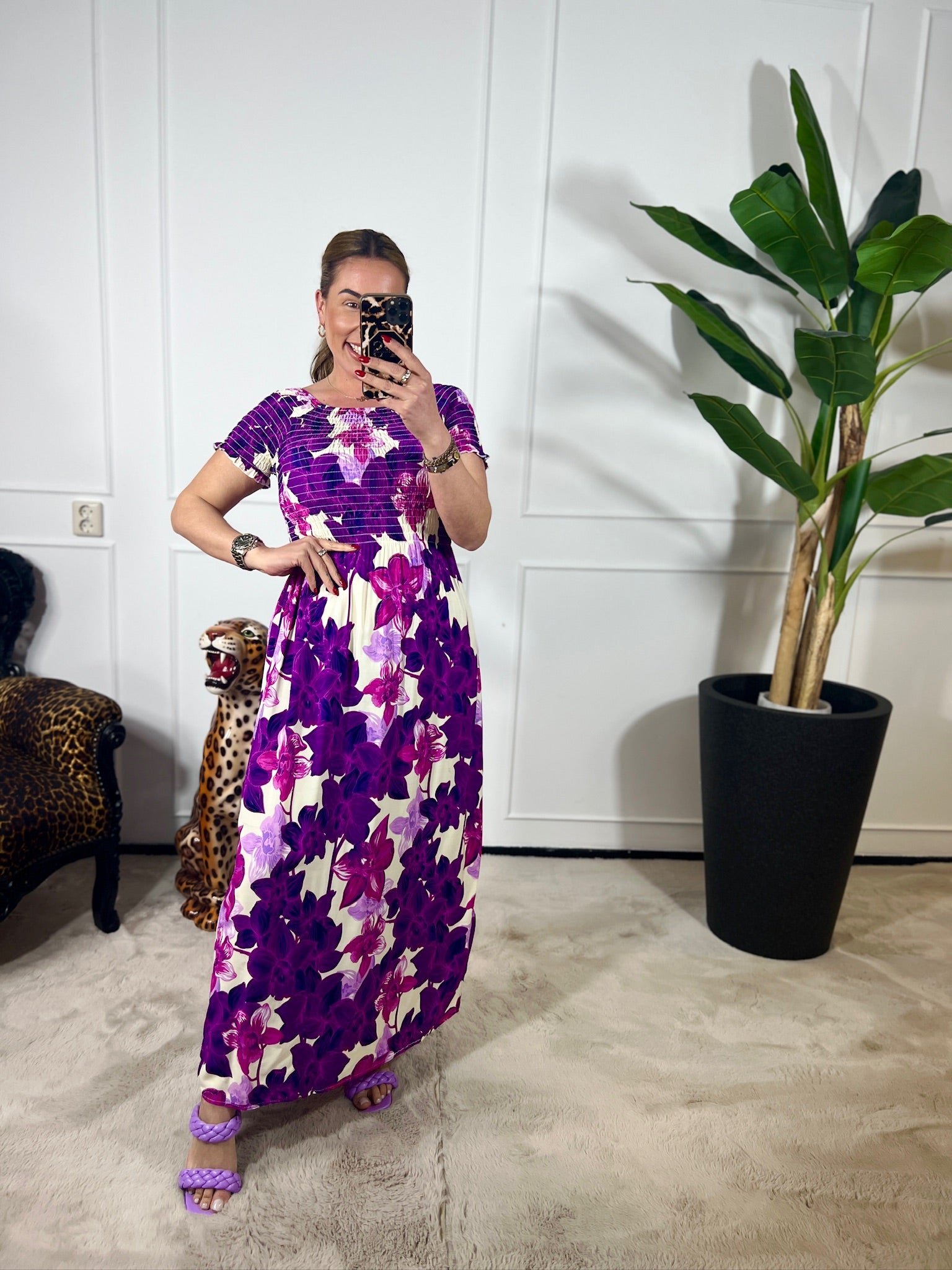 AMÉLIE SMOCKED STRAPLESS DRESS