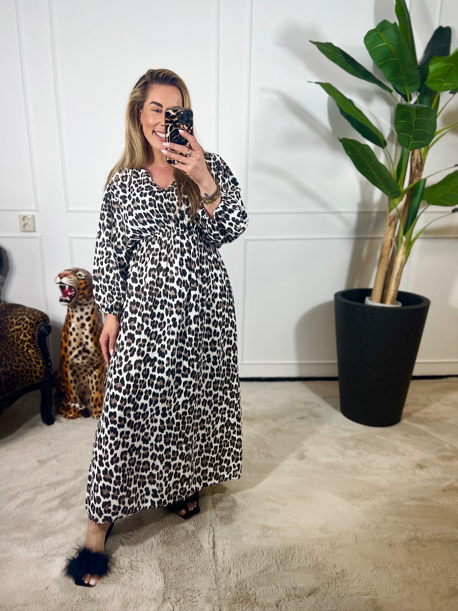 BENTE LEOPARD COTTON DRESS