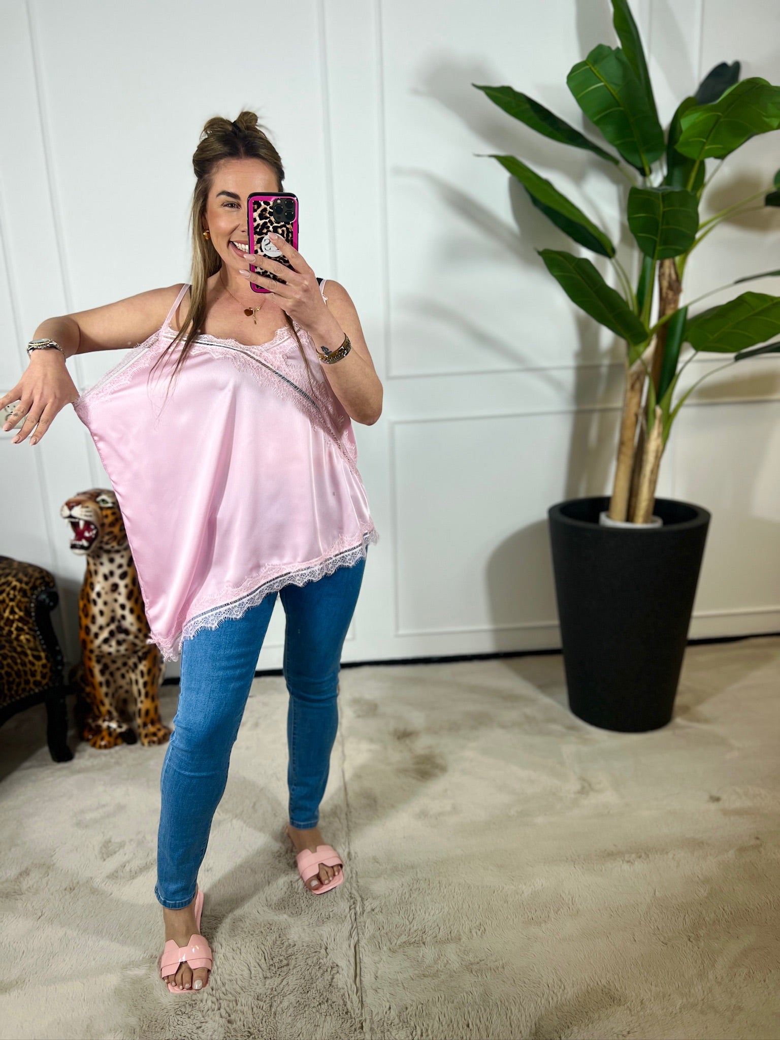 LACE SATIN TOP
