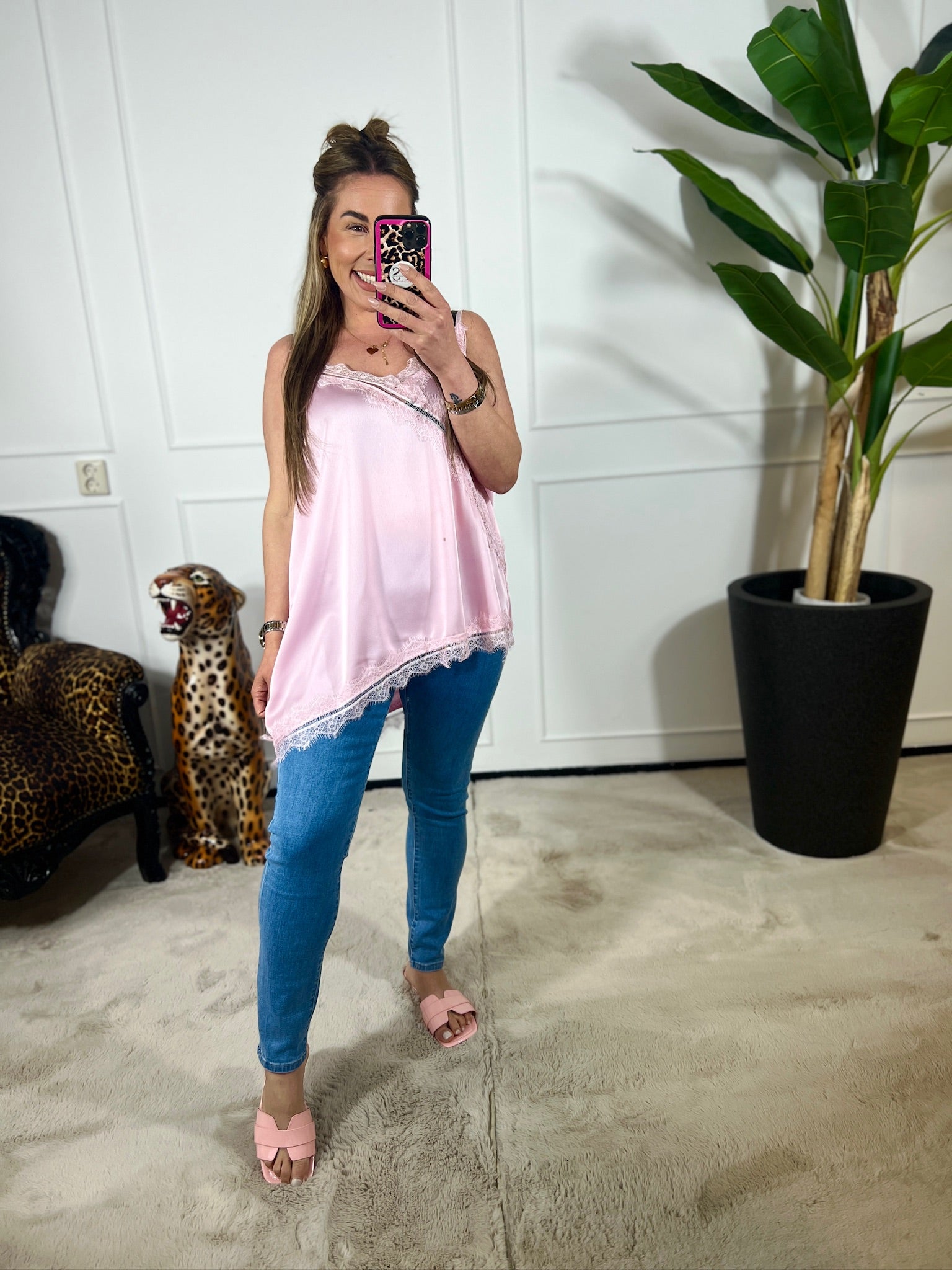 LACE SATIN TOP
