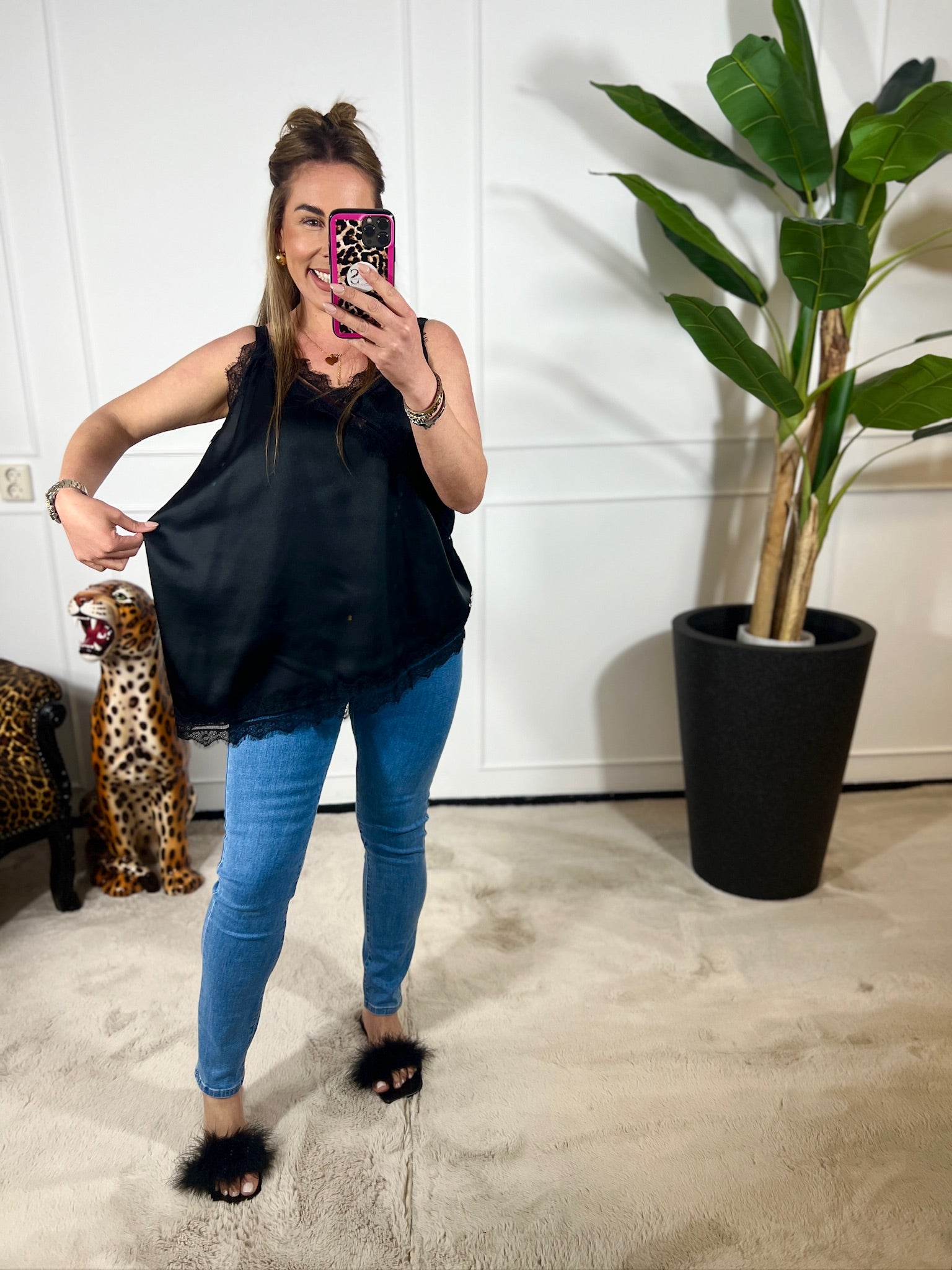 LACE SATIN TOP