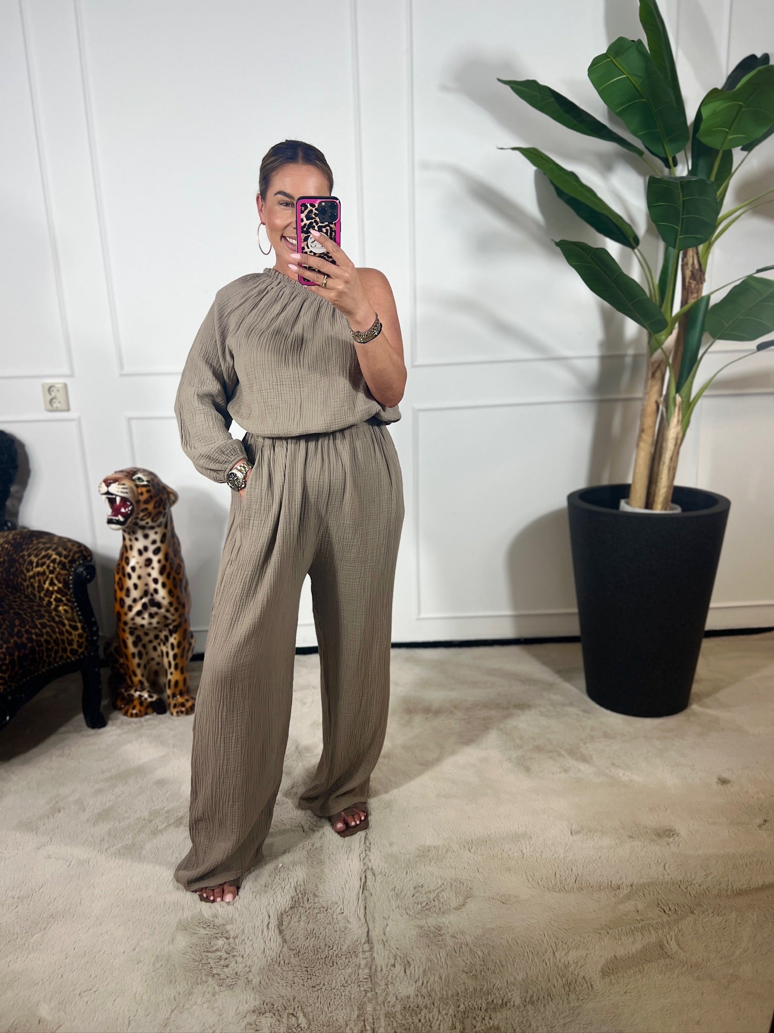 MOUSSELINE ONE-SHOULDER JUMPSUIT