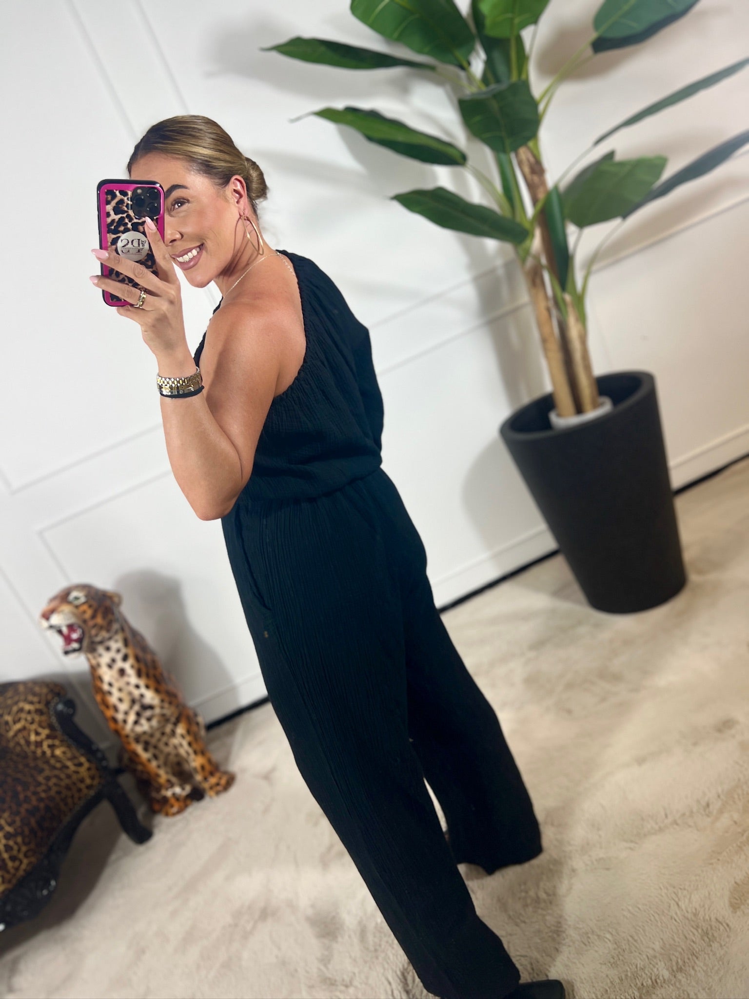 MOUSSELINE ONE-SHOULDER JUMPSUIT
