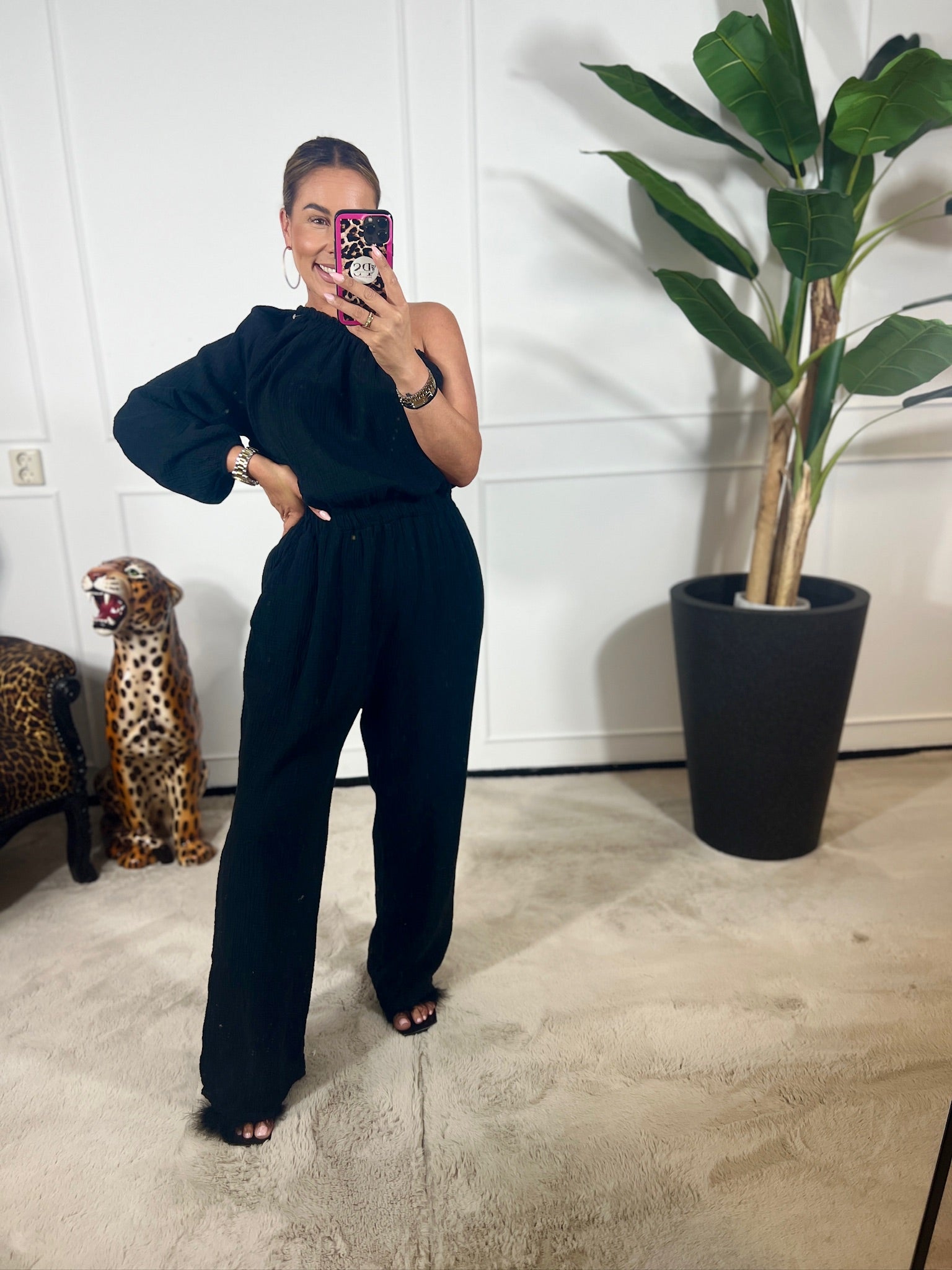 MOUSSELINE ONE-SHOULDER JUMPSUIT