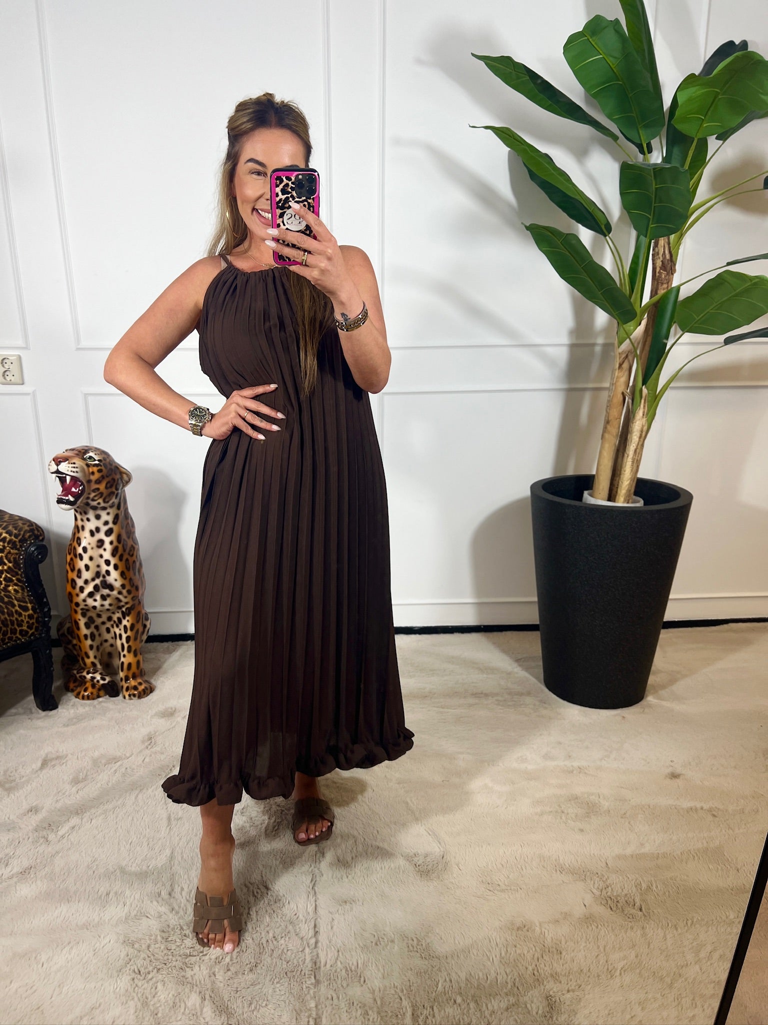 MALISSA MAXI PLISSÉ DRESS