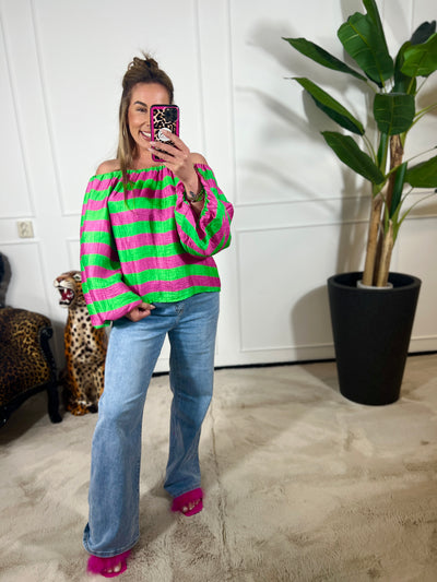 OFF SHOULDER STRIPE TOP