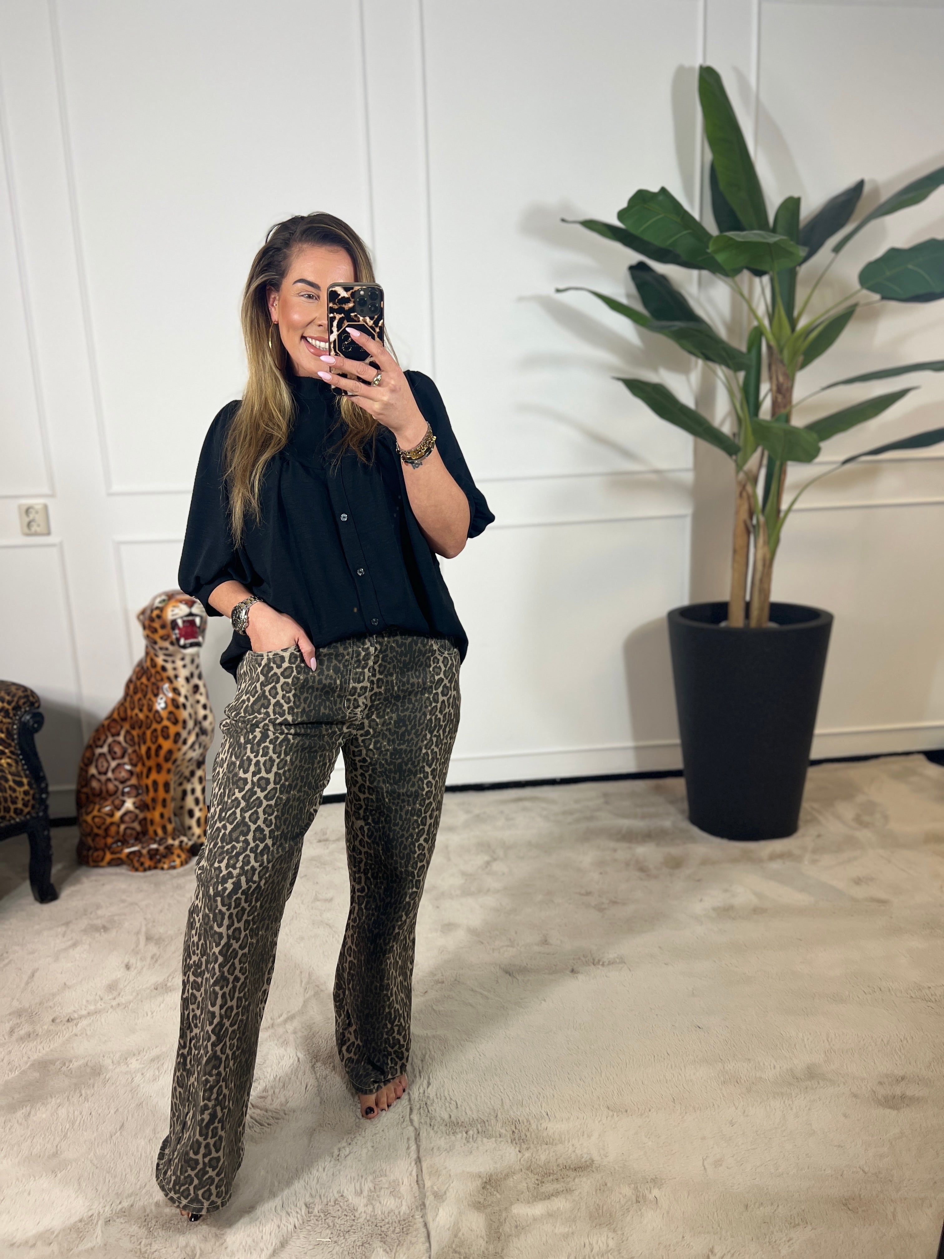PETITE KORTE MOUW *KENDALL* BLOUSE (T/M 46-48)
