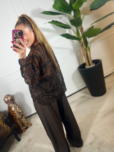 VIOLET MESH BLOUSE