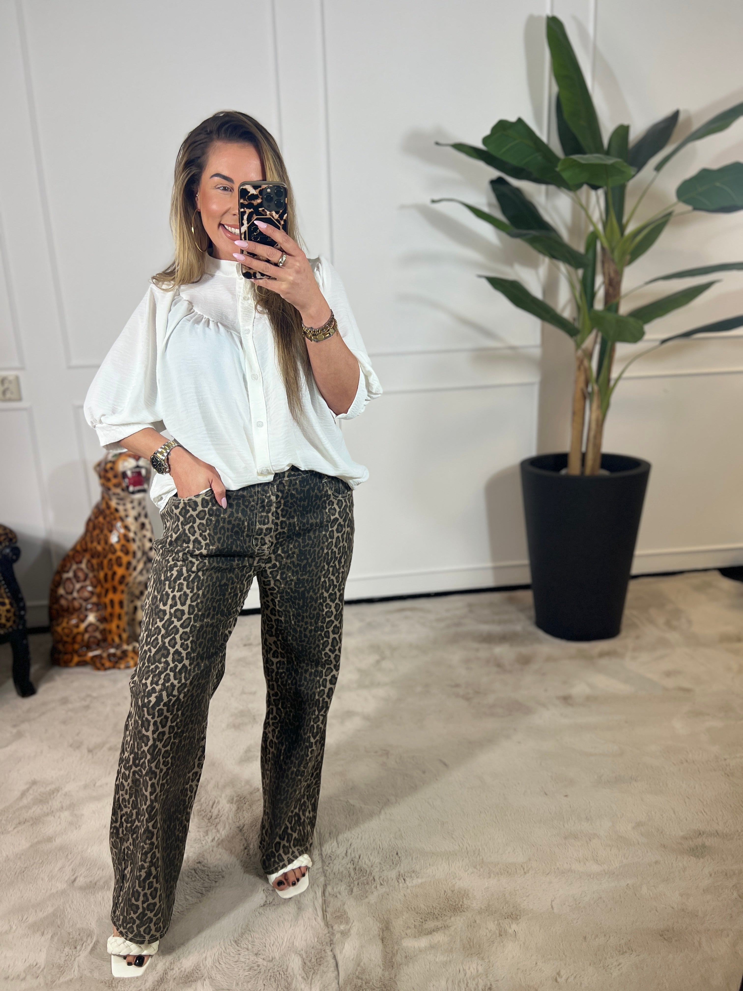 PETITE KORTE MOUW *KENDALL* BLOUSE (T/M 46-48)