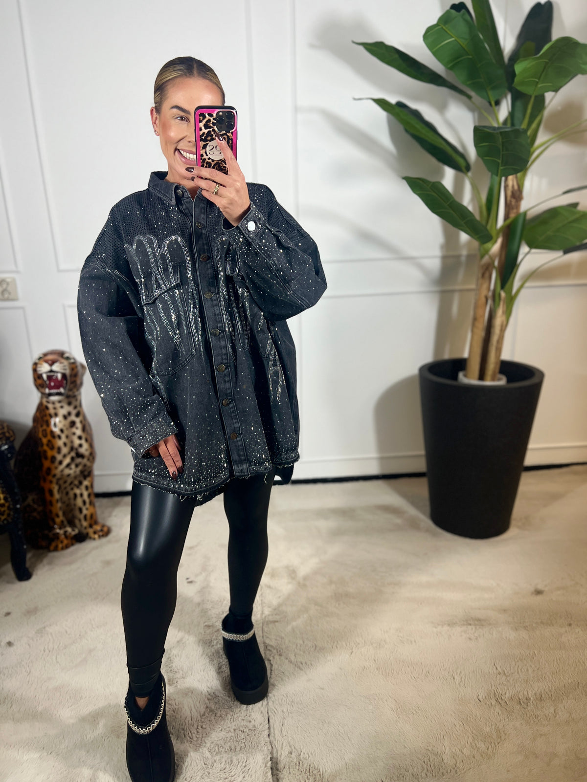 STRASS DENIM BLOUSE