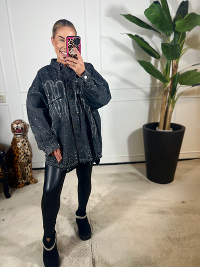 STRASS DENIM BLOUSE
