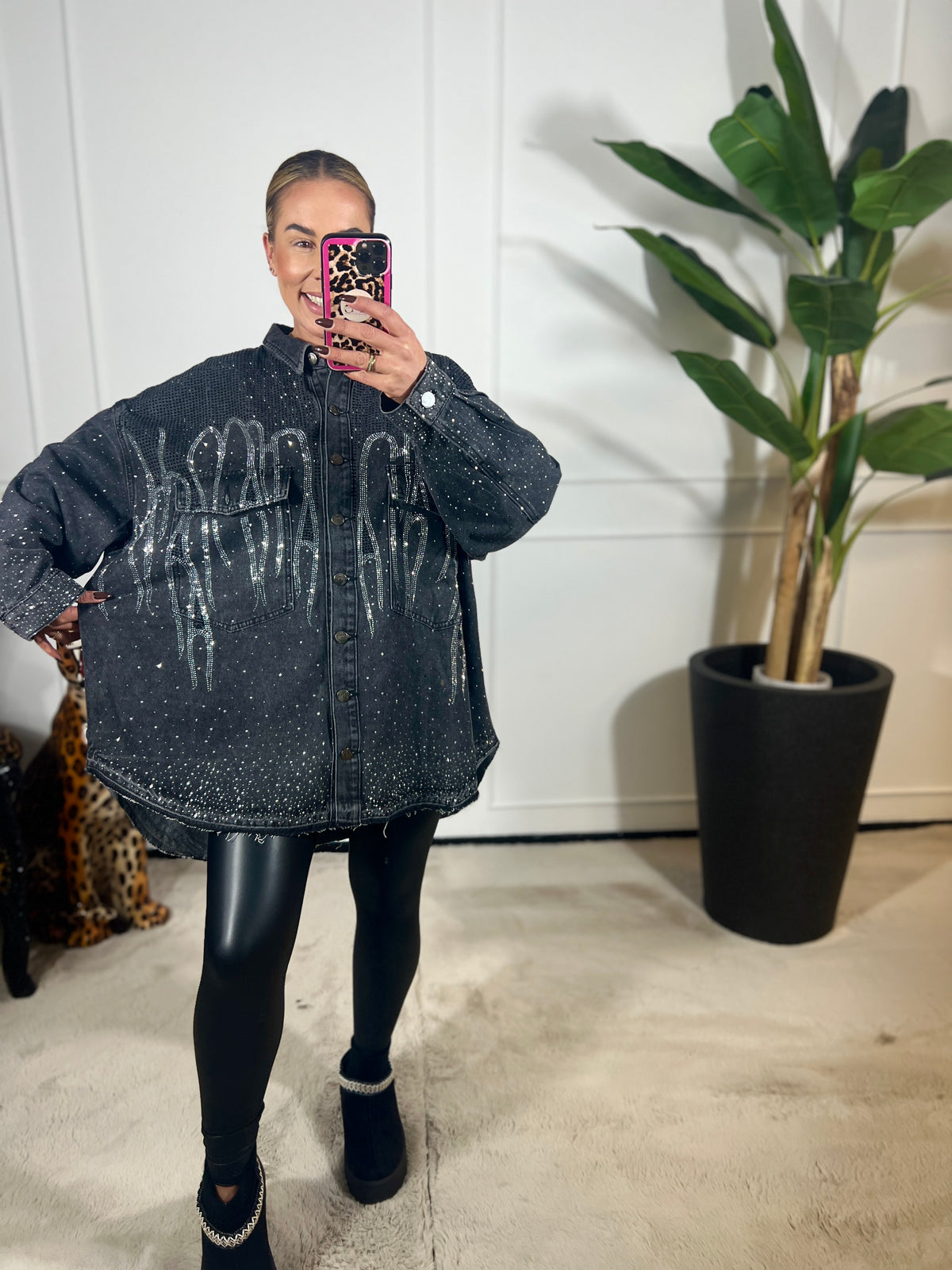 STRASS DENIM BLOUSE