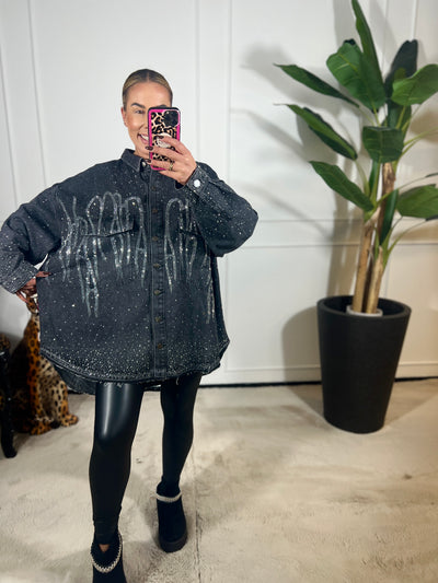 STRASS DENIM BLOUSE