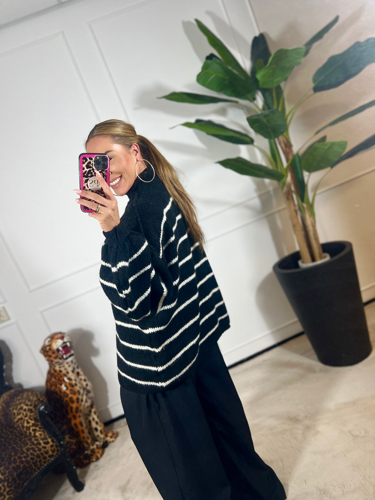 STRIPE TURTLENECK