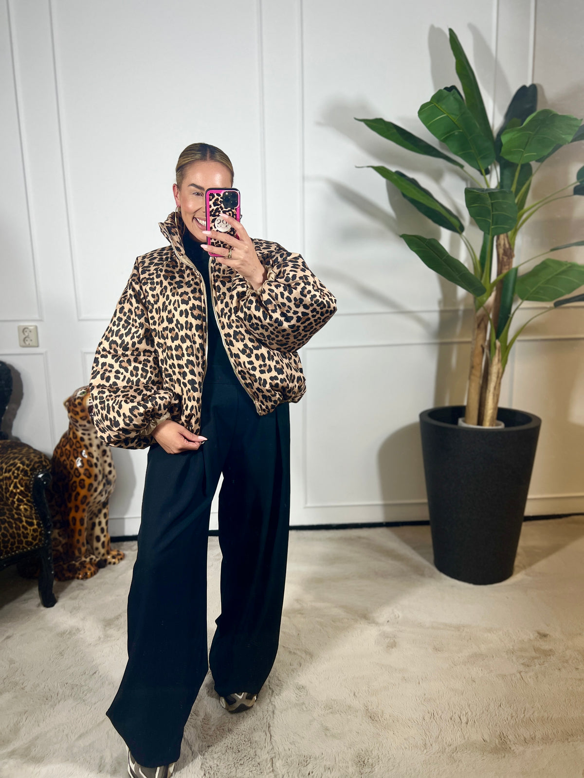 PUFF JACKET PANTERPRINT