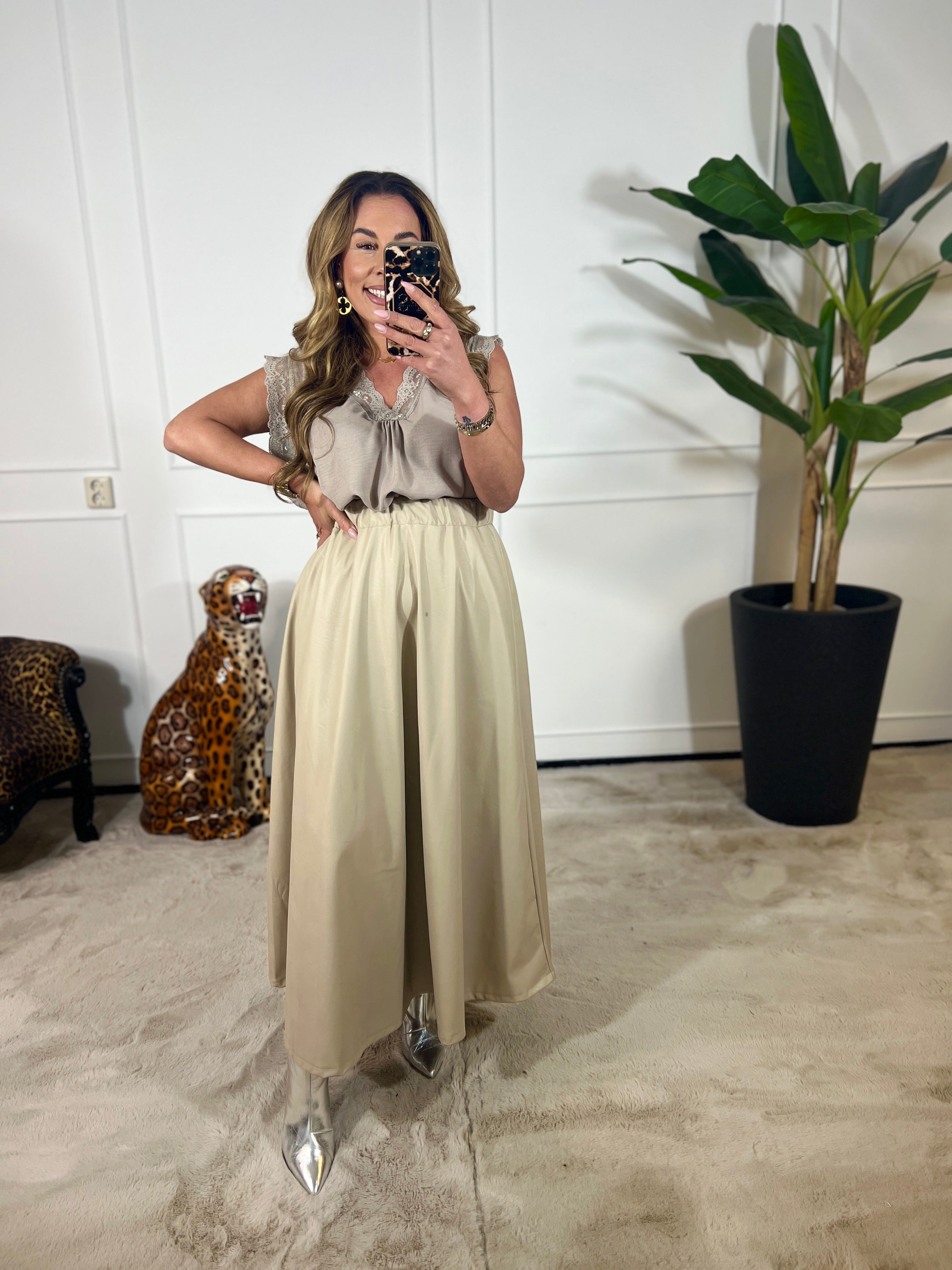 MAXI LEATHERLOOK ROK (T/M 46-48)