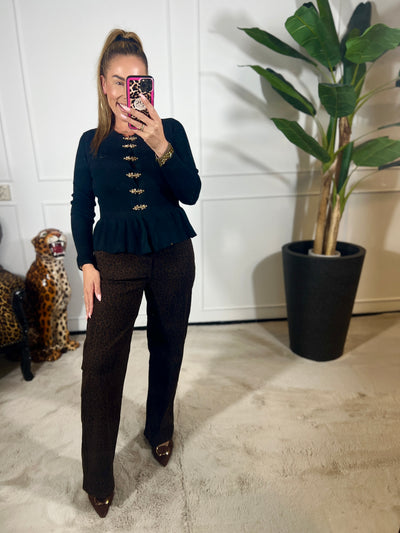 LUXE BUTTON PEPLUM