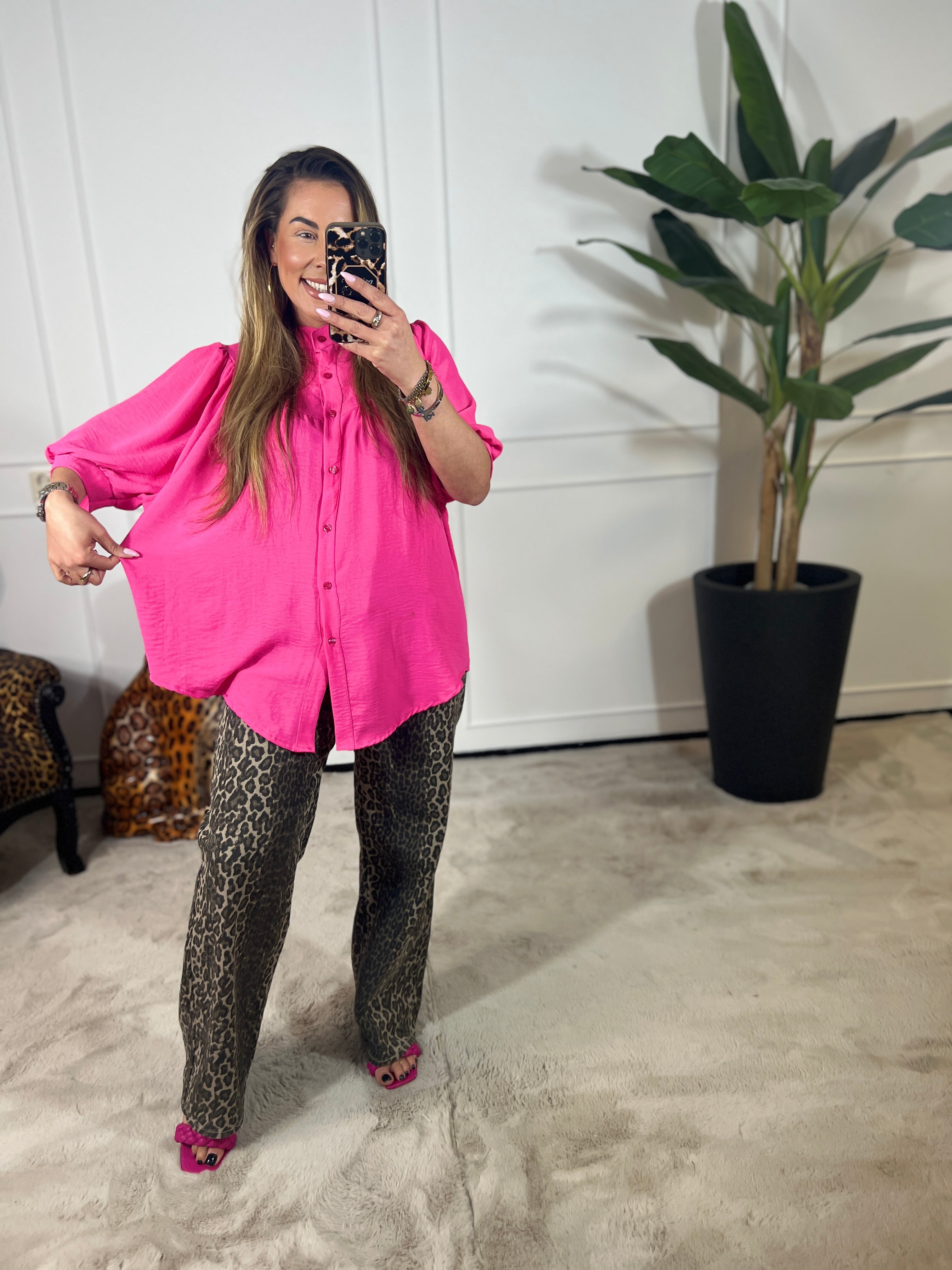 PETITE KORTE MOUW *KENDALL* BLOUSE (T/M 46-48)