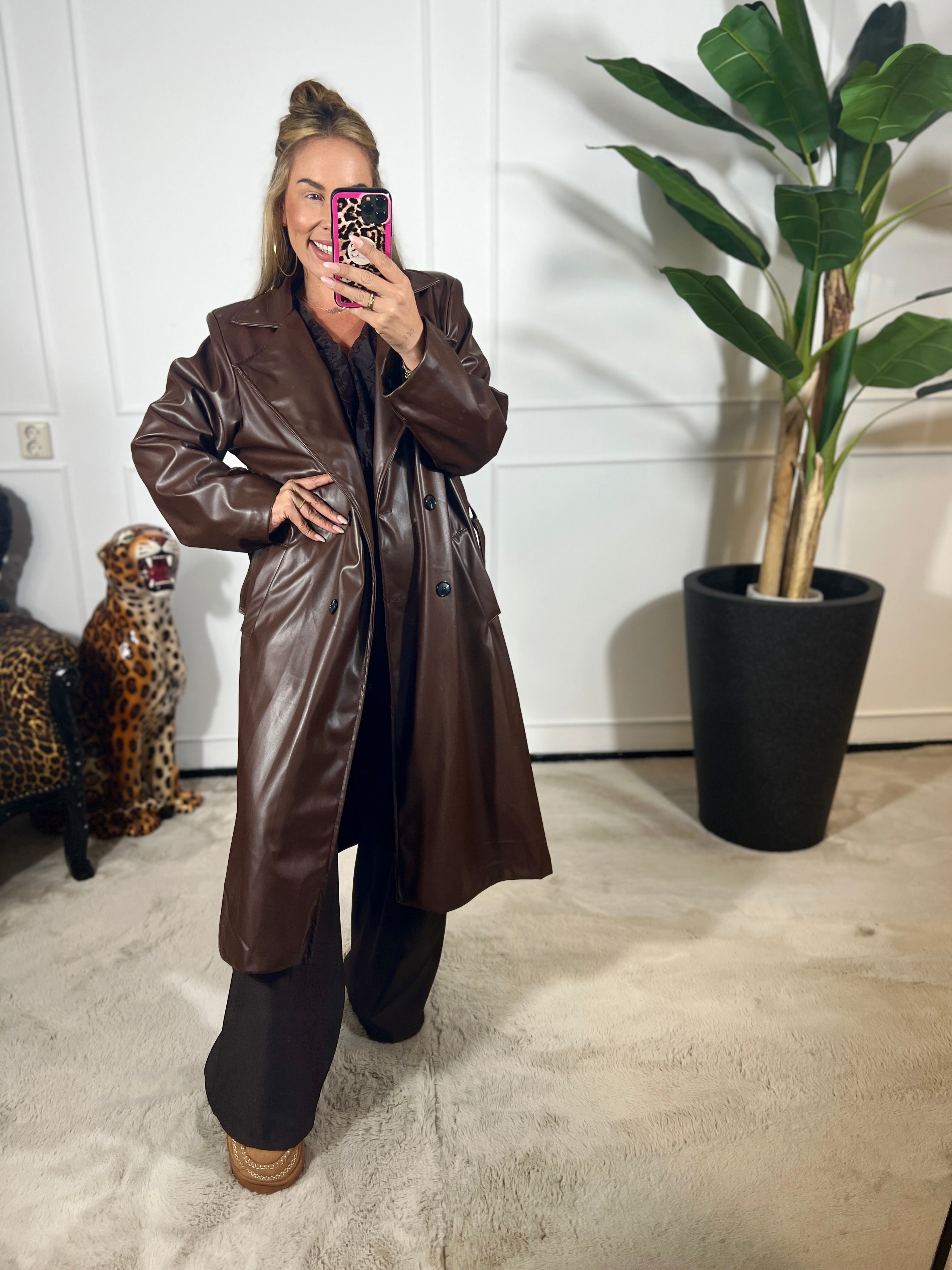 TRENCHCOAT LEATHERLOOK