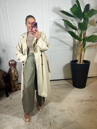 CHECKED WRAP PANTALON